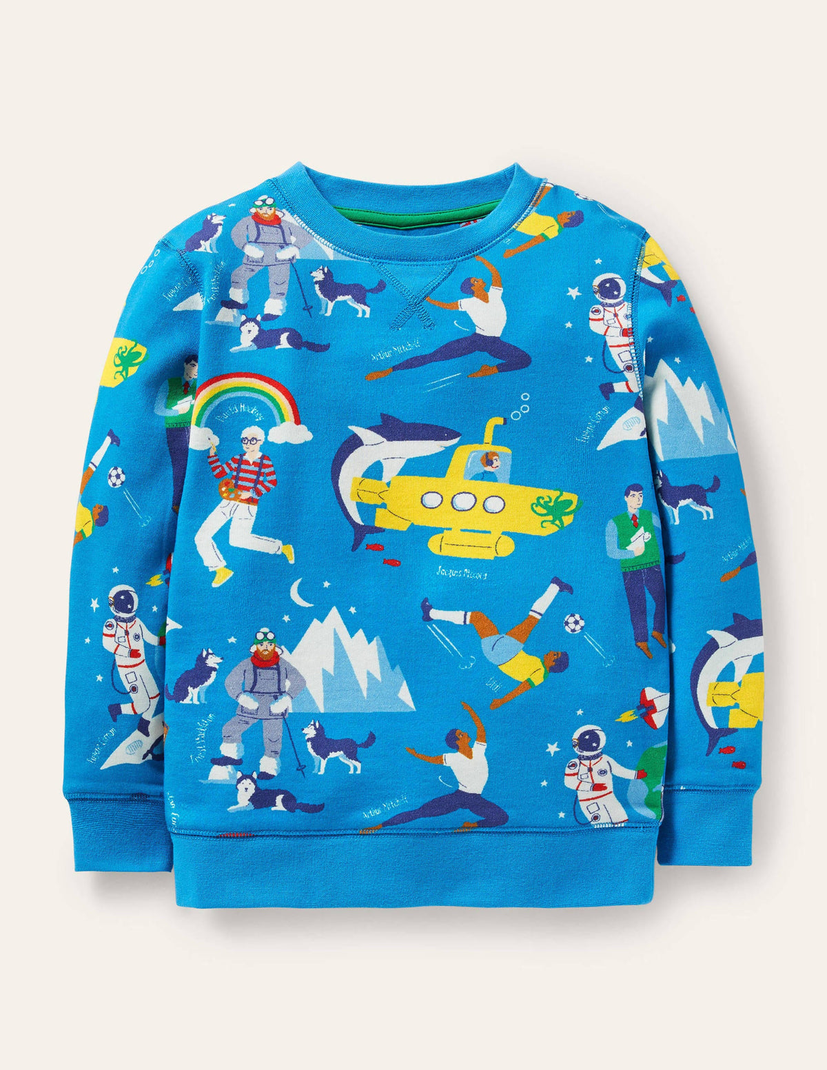 Printed Sweatshirt-Moroccan Blue Heros-1