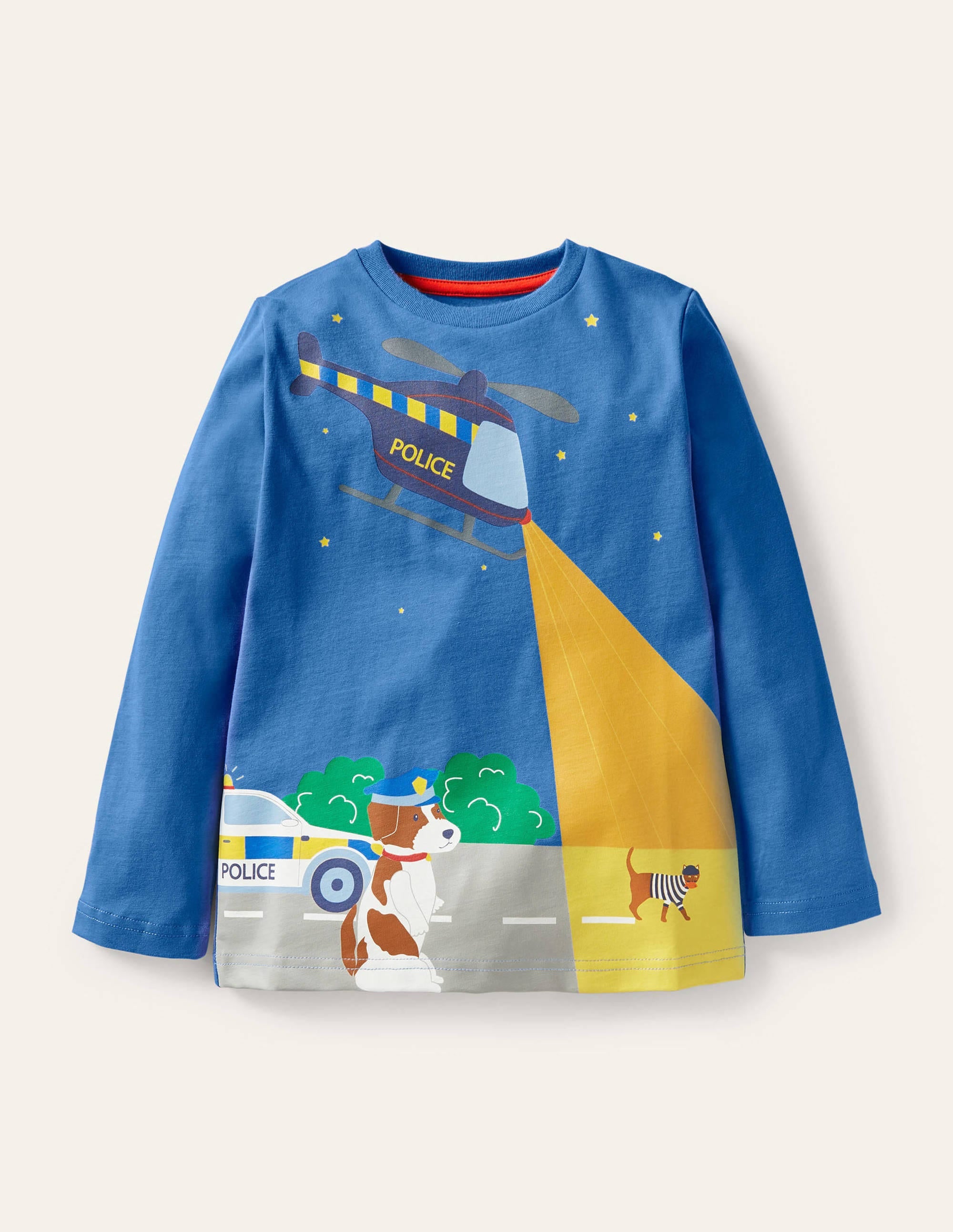 Glow Adventure Scene T-shirt-Elizabethan Blue Police Sprout - Image 1