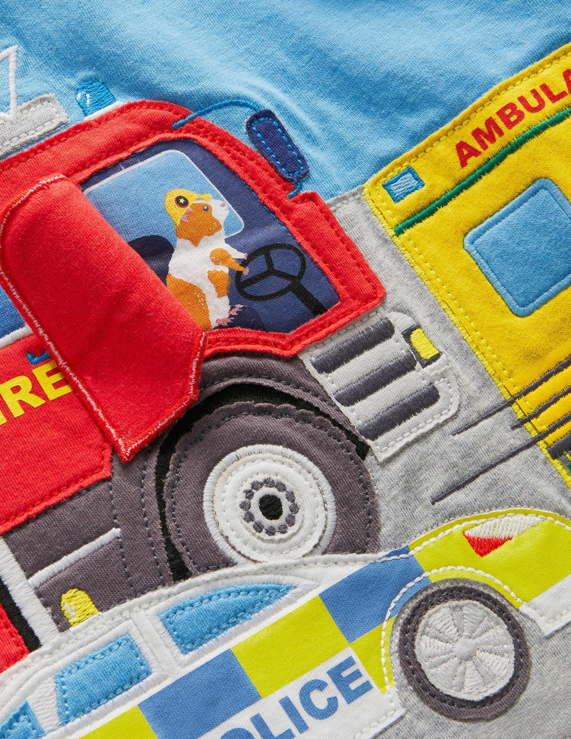 Transport Appliqué T-shirt-Surfboard Blue Vehicles-3