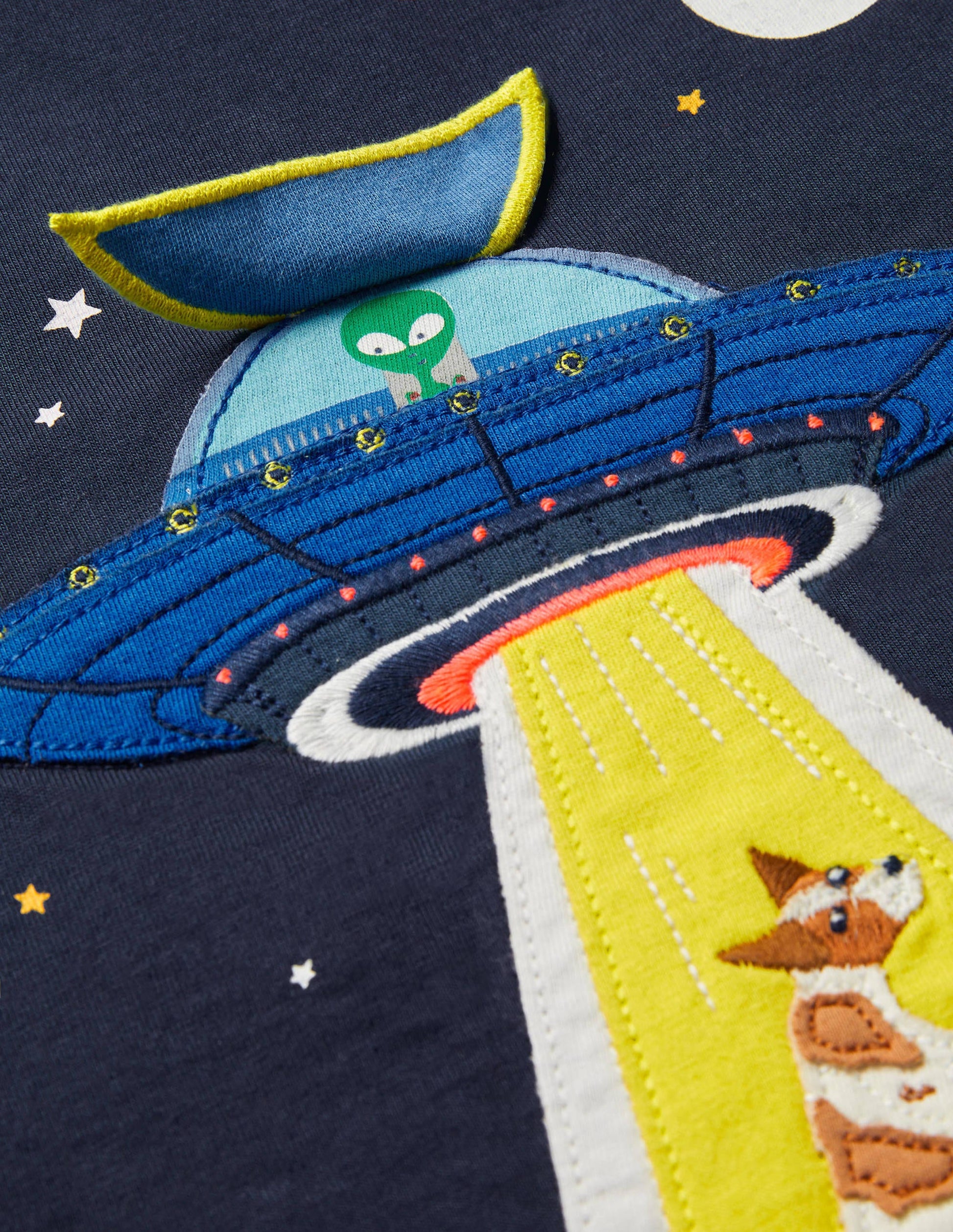 Lift-the-flap Space T-shirt-Stormy Blue UFO Landing-3