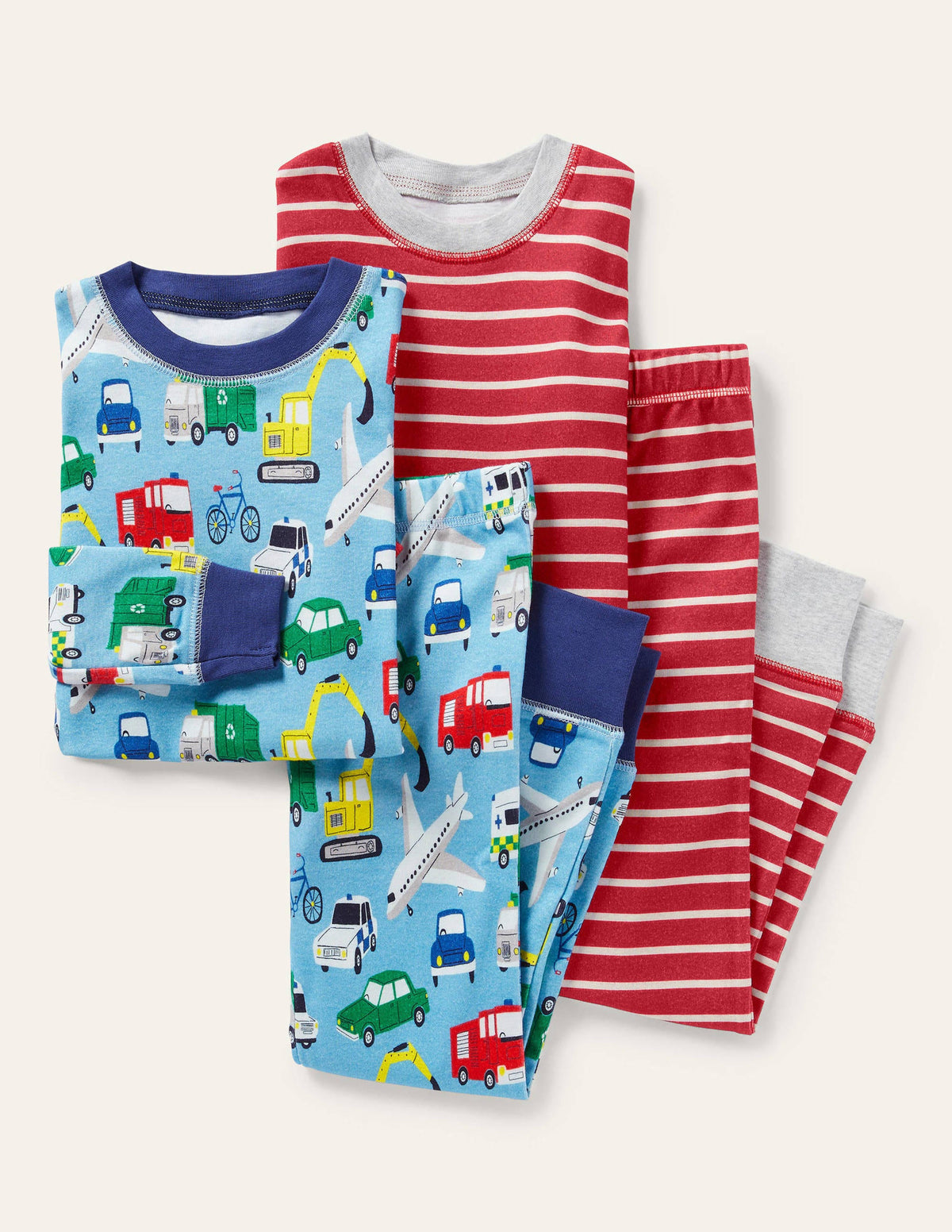 Twin Pack Snug Pyjamas-Surfboard Blue Vehicles-1
