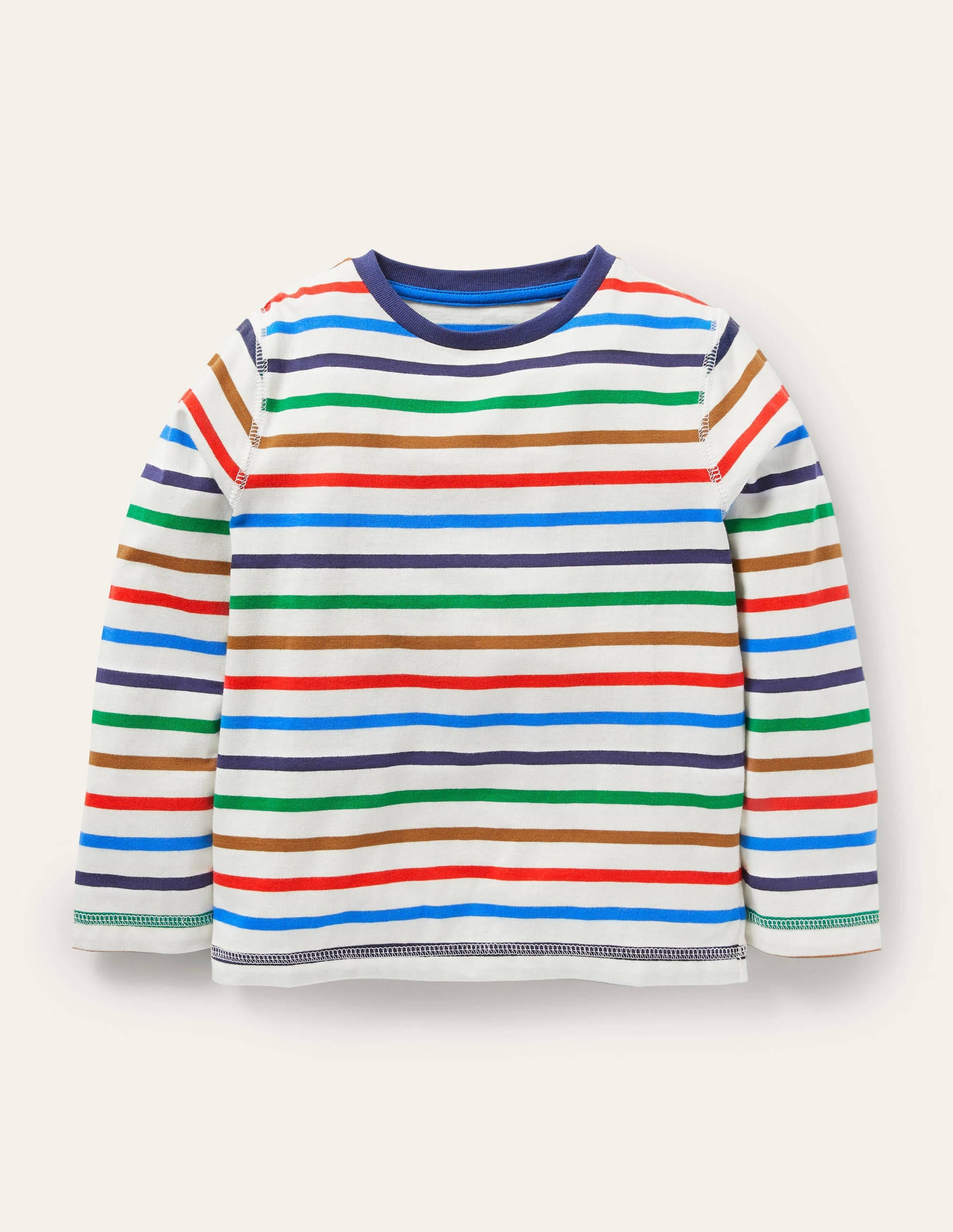 Supersoft Long-sleeved T-shirt-Ivory/Rainbow - Image 1