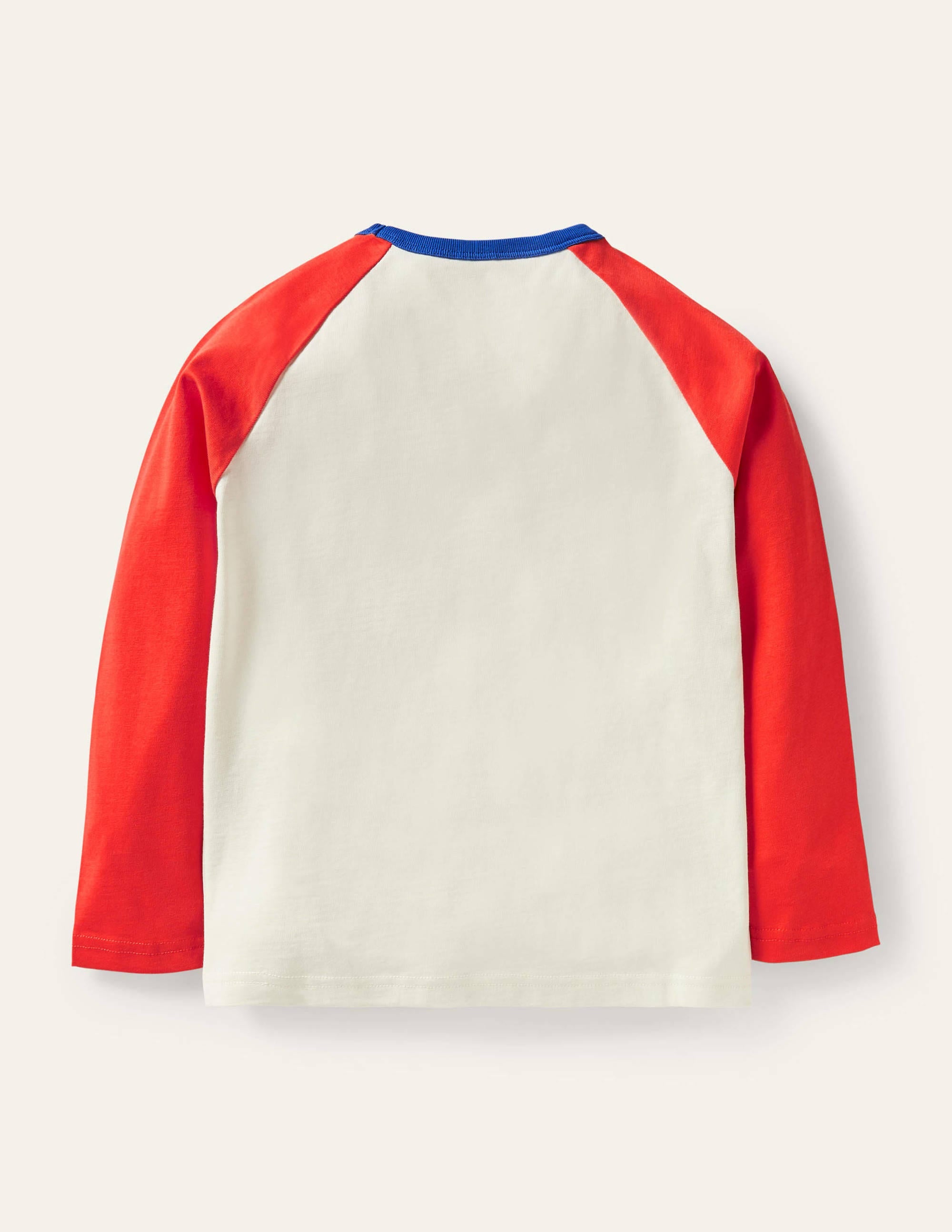 Glowing Space Raglan T-shirt-Rocket Red/Ivory Planets - Image 2