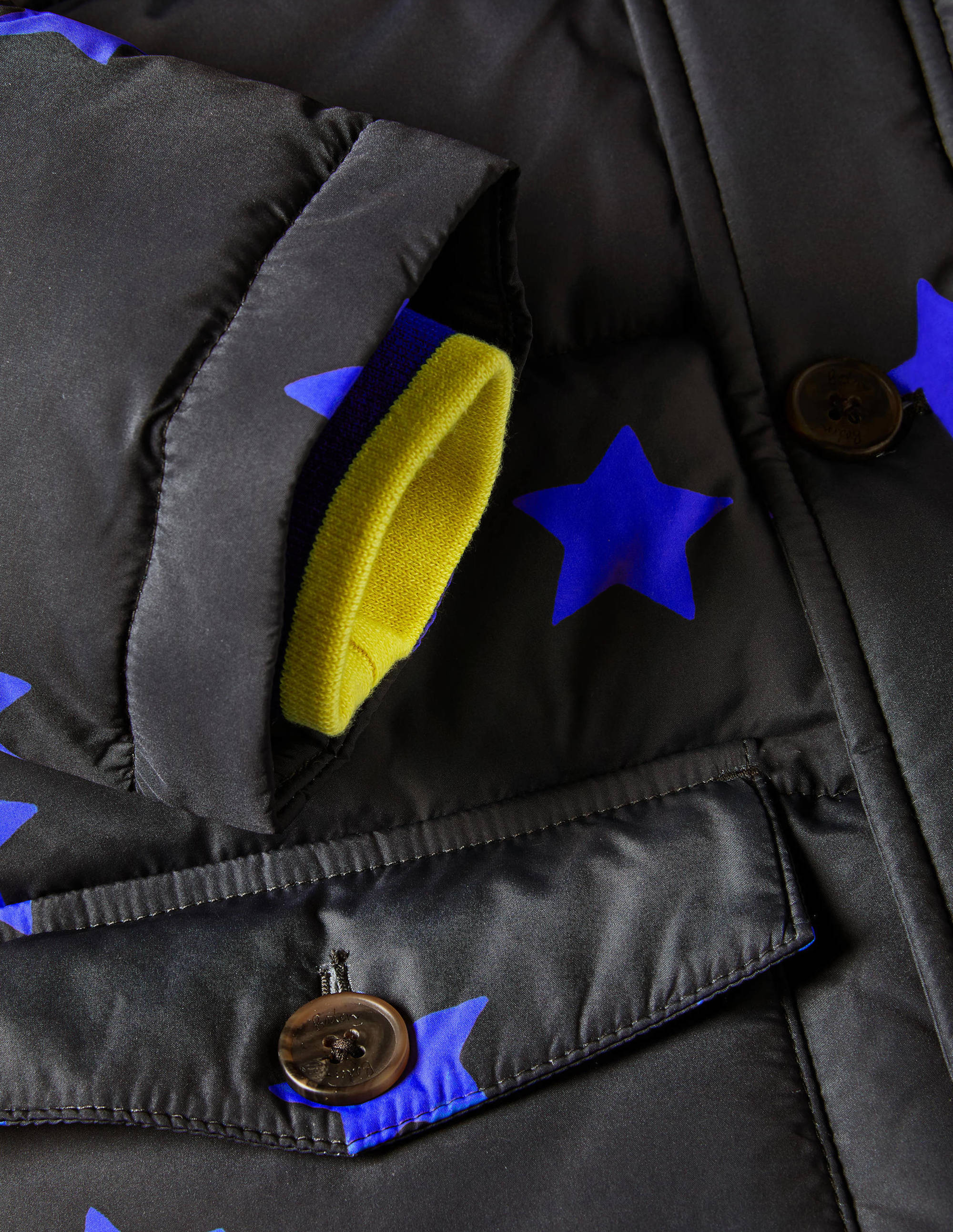 Longline Padded Jacket-Soot Grey/Brilliant Blue Star - Image 2