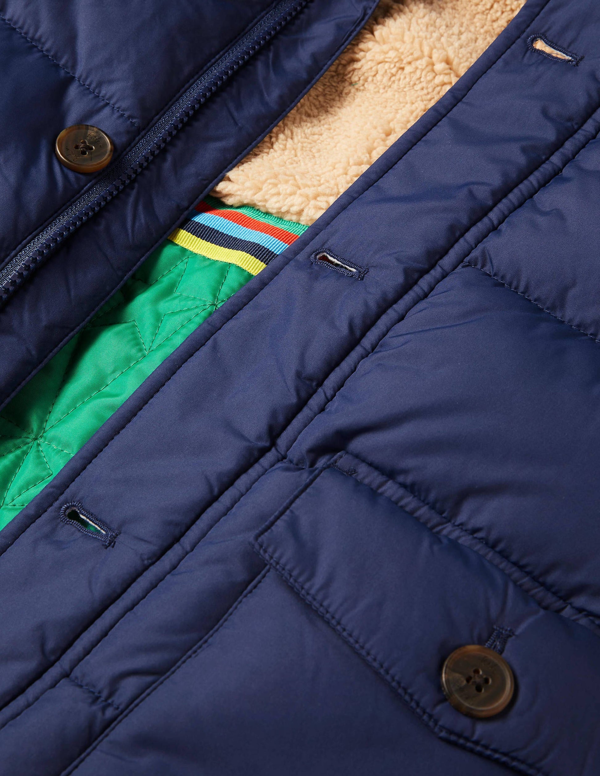 Longline Padded Jacket-College Navy-3