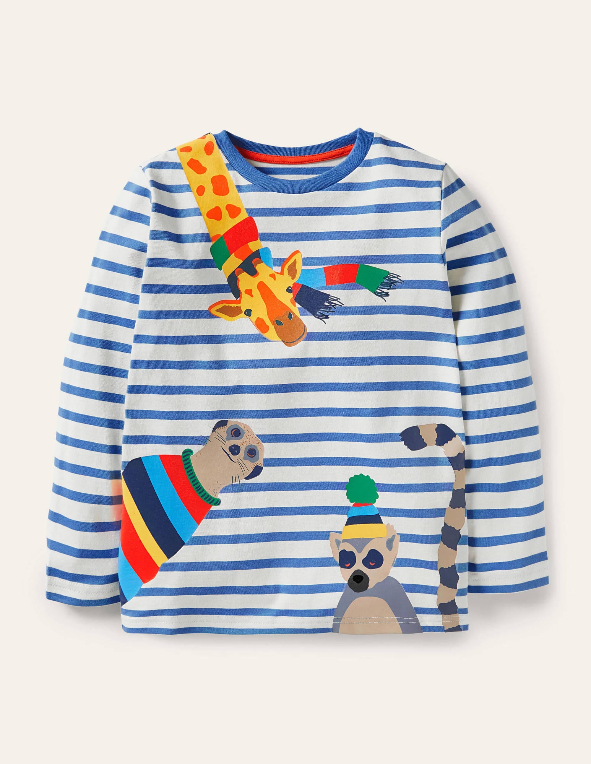 Silly Animal T-shirt-Ivory/Elizabethan Blue Safari - Image 1