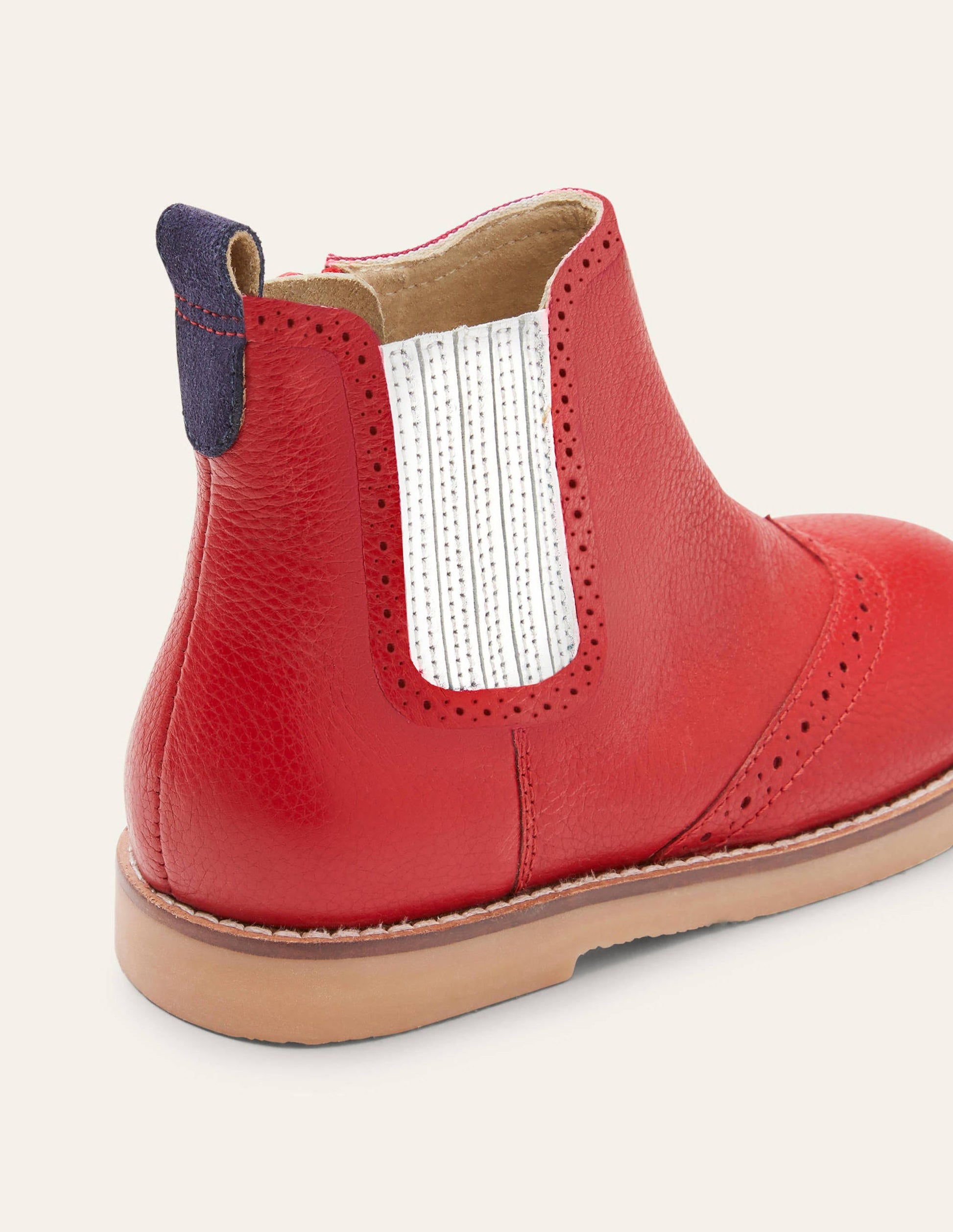 Leather Chelsea Boots-Rockabilly Red-3