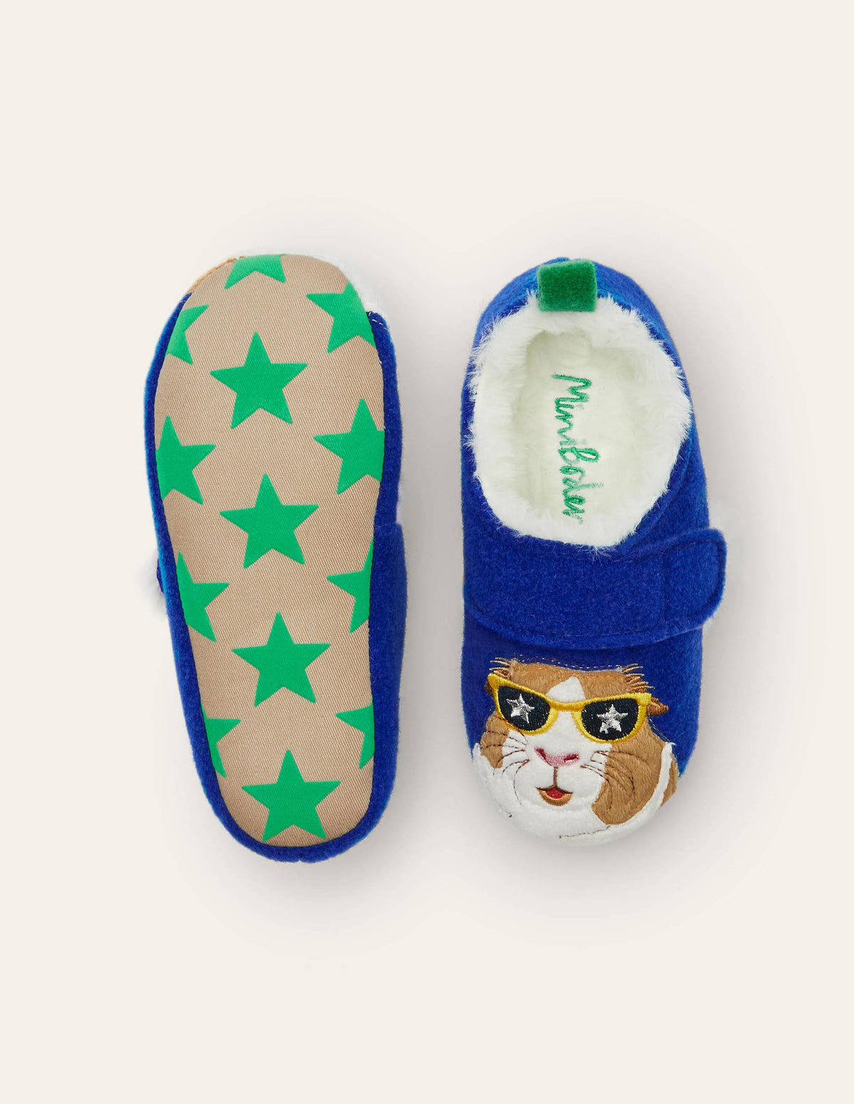 Felt Guinea Pig Slippers-Brilliant Blue - Image 1