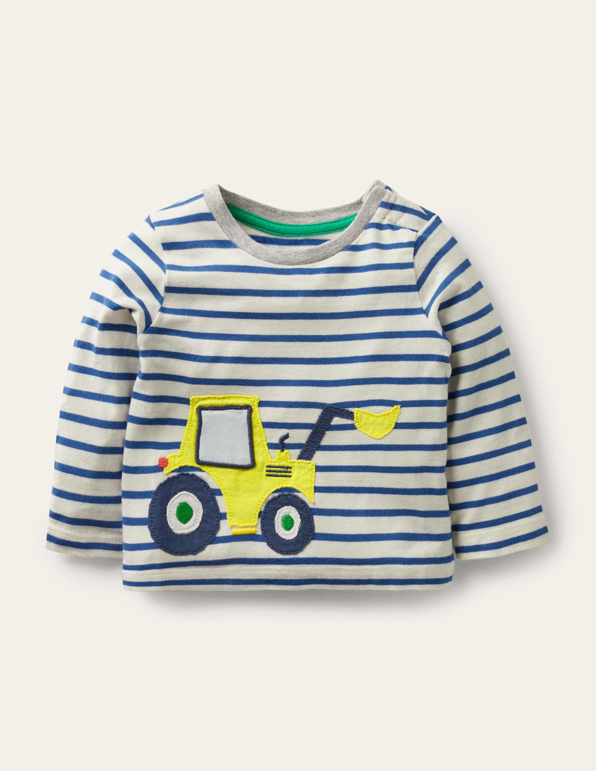 Big Appliqué T-shirt-White/Duke Blue Digger - Image 1