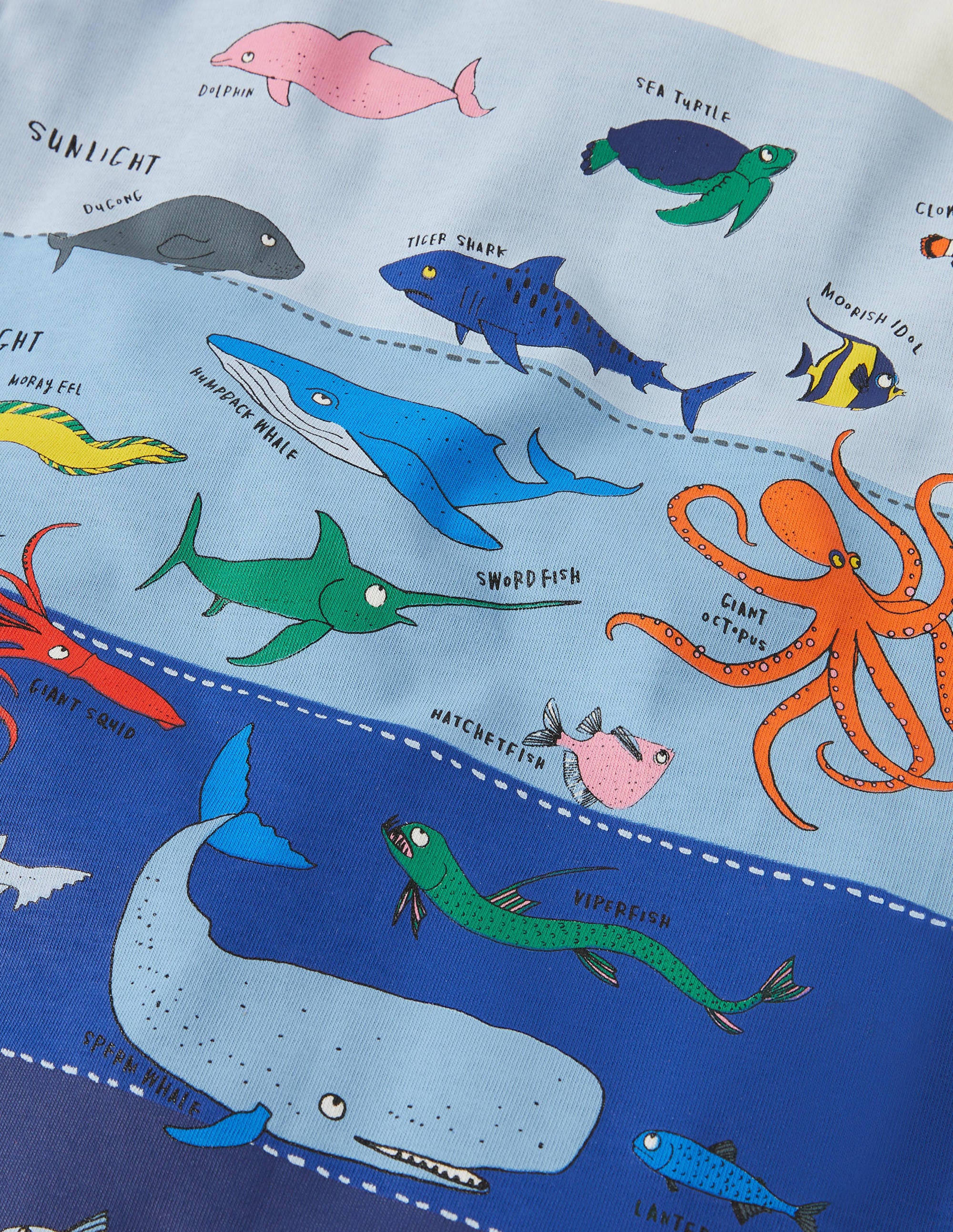 Graphic Layers T-shirt-Ivory Under-the-sea - Image 3