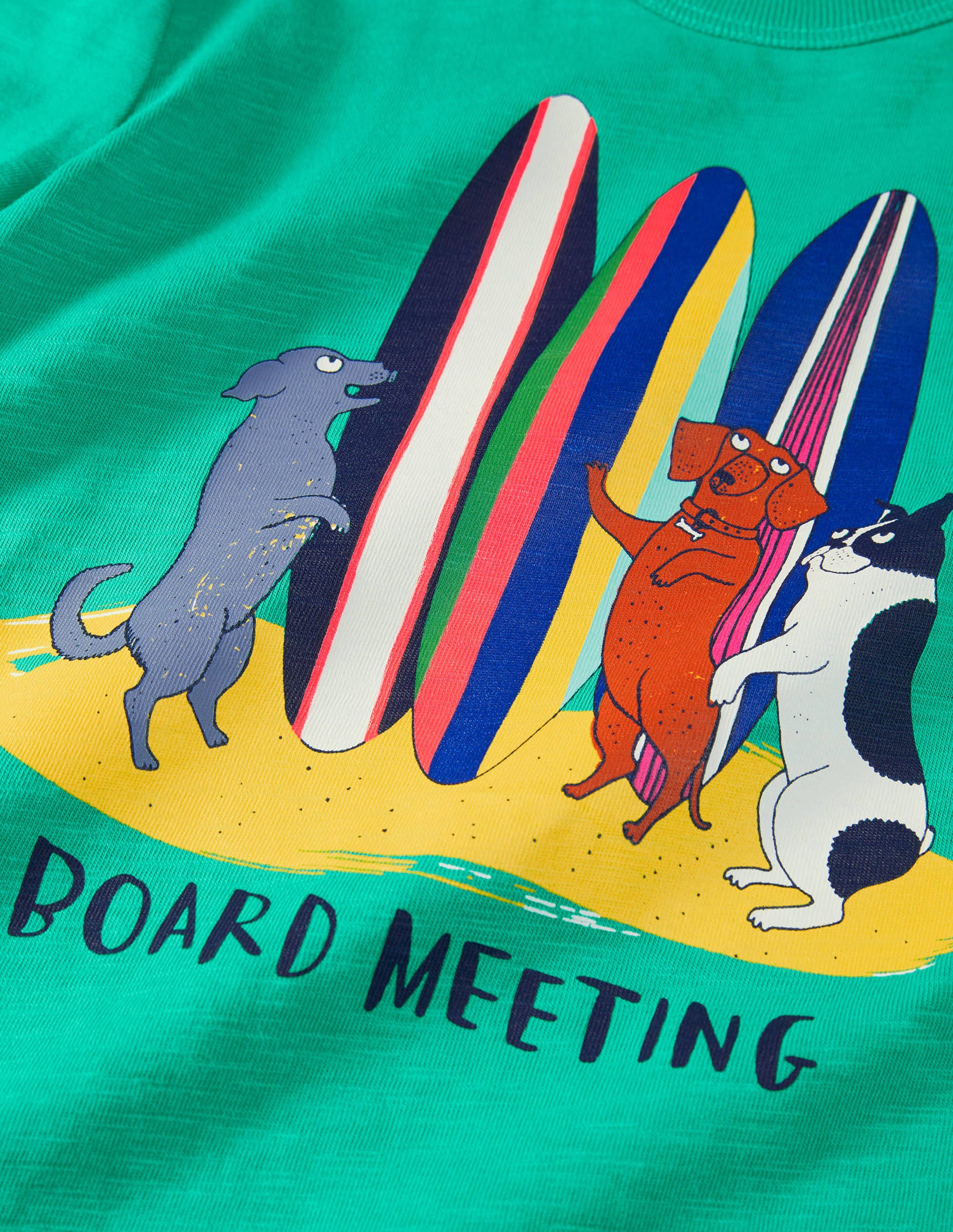 Graphic Pun T-shirt-Tropical Green Board Meeting - Image 3