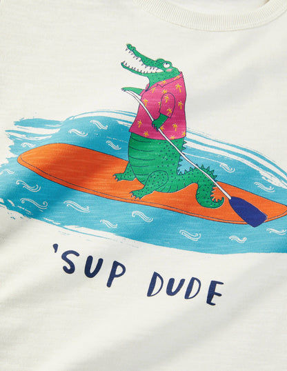 Graphic Pun T-shirt-Ivory Sup Dude-3
