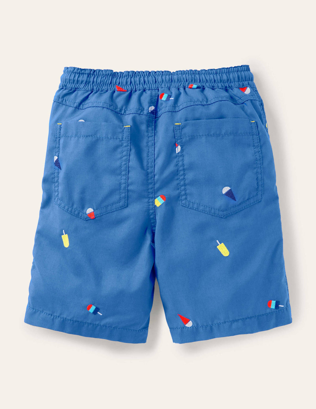 Pull-on Drawstring Shorts-Elizabethan Blue Ice Creams - Image 2