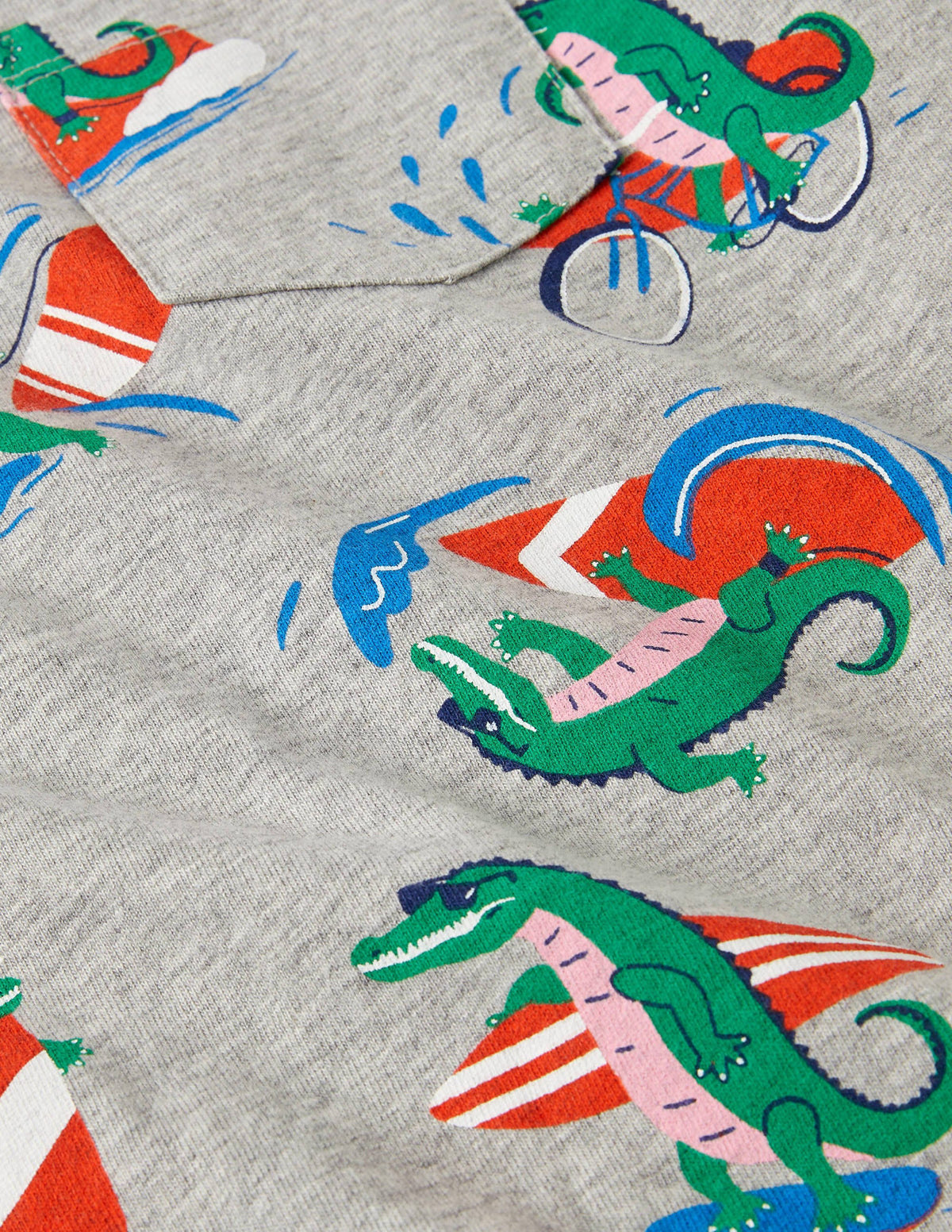 Printed T-shirt-Grey Marl Surfing Crocs - Image 3