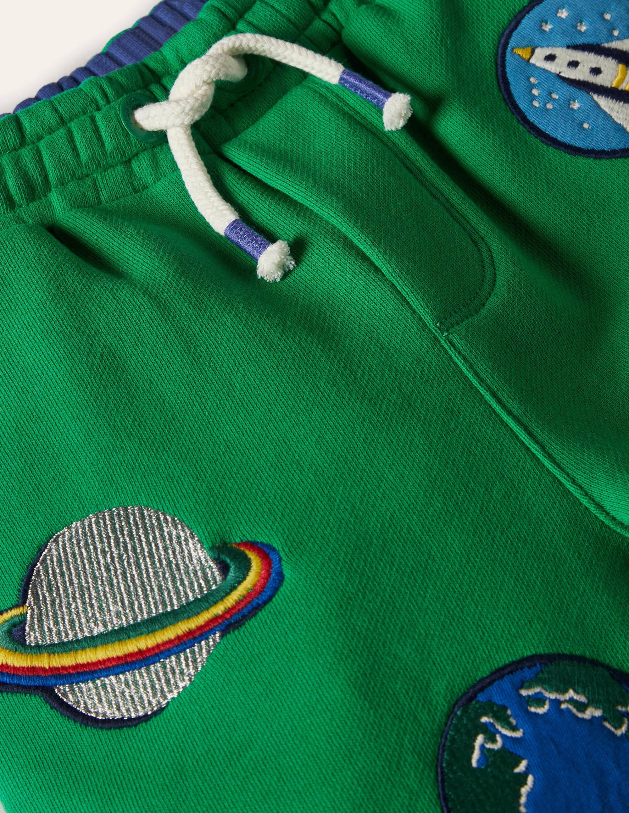 Appliqué Sweatshorts-Sapling Green Space Badges - Image 3