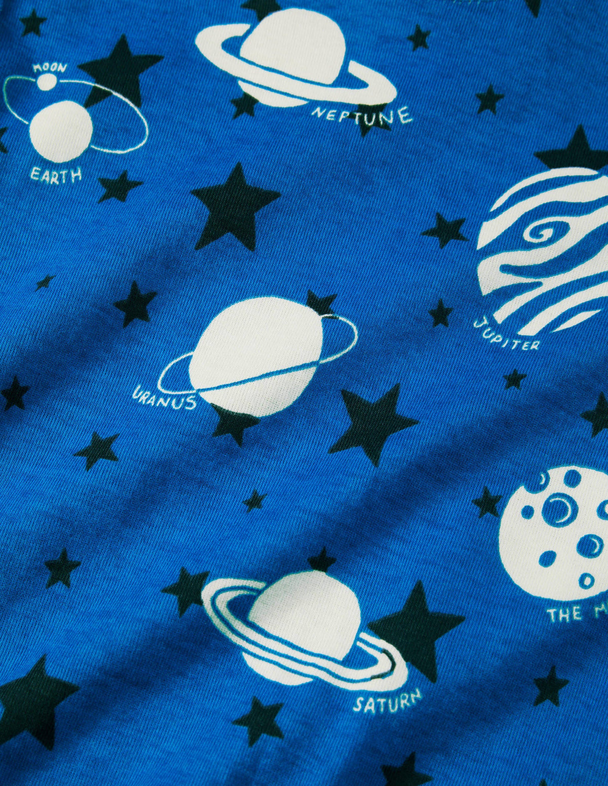 Snug Glow-in-the-dark Pyjamas-Bold Blue Glow Planets - Image 3
