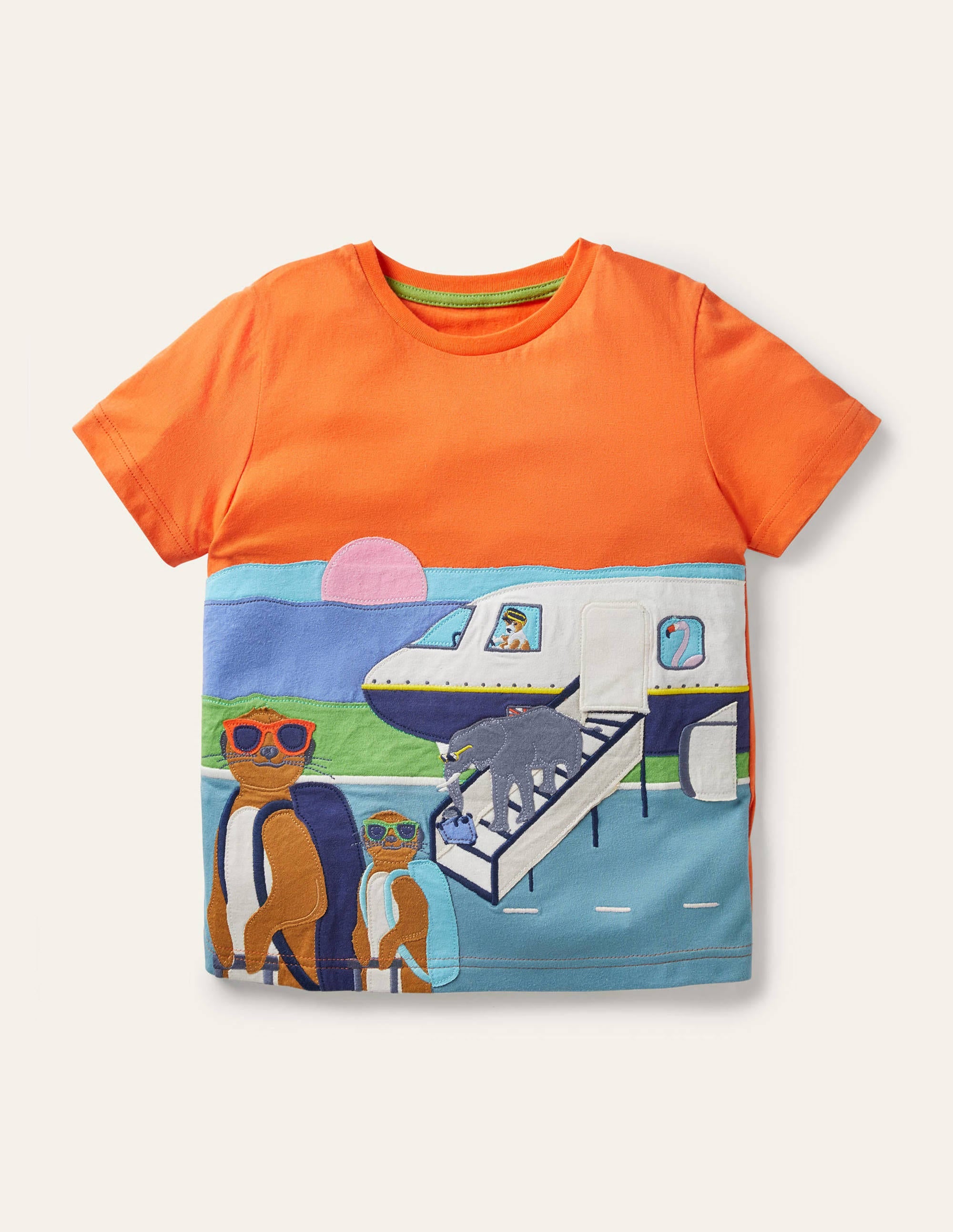 Lift-the-flap Travel T-shirt-Satsuma Orange Aeroplane - Image 1