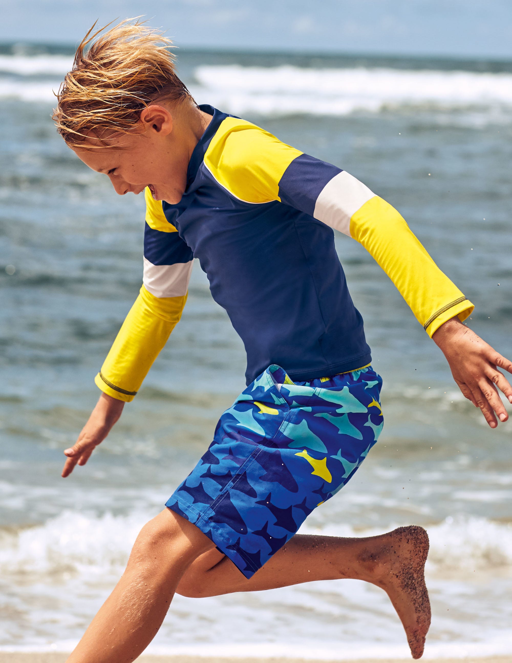 Rash Vest-College Navy/Yellow - Image 4