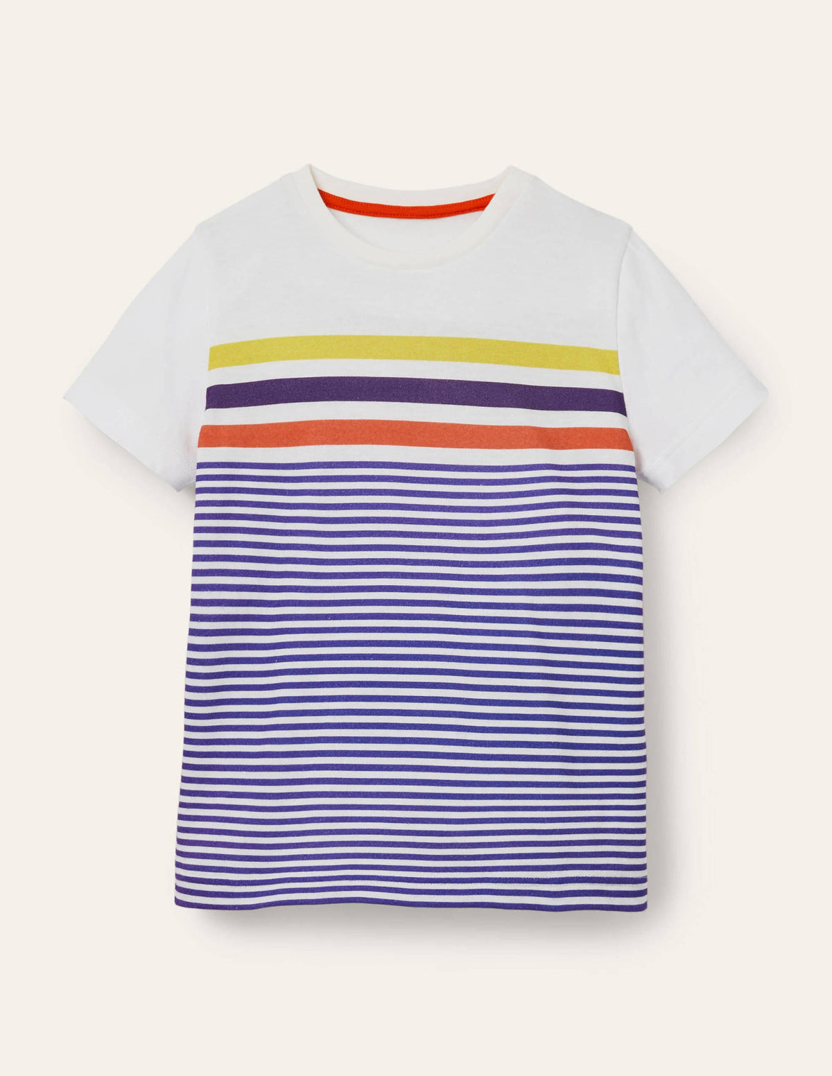 Slub Washed T-shirt-Brilliant Blue/Ivory-1
