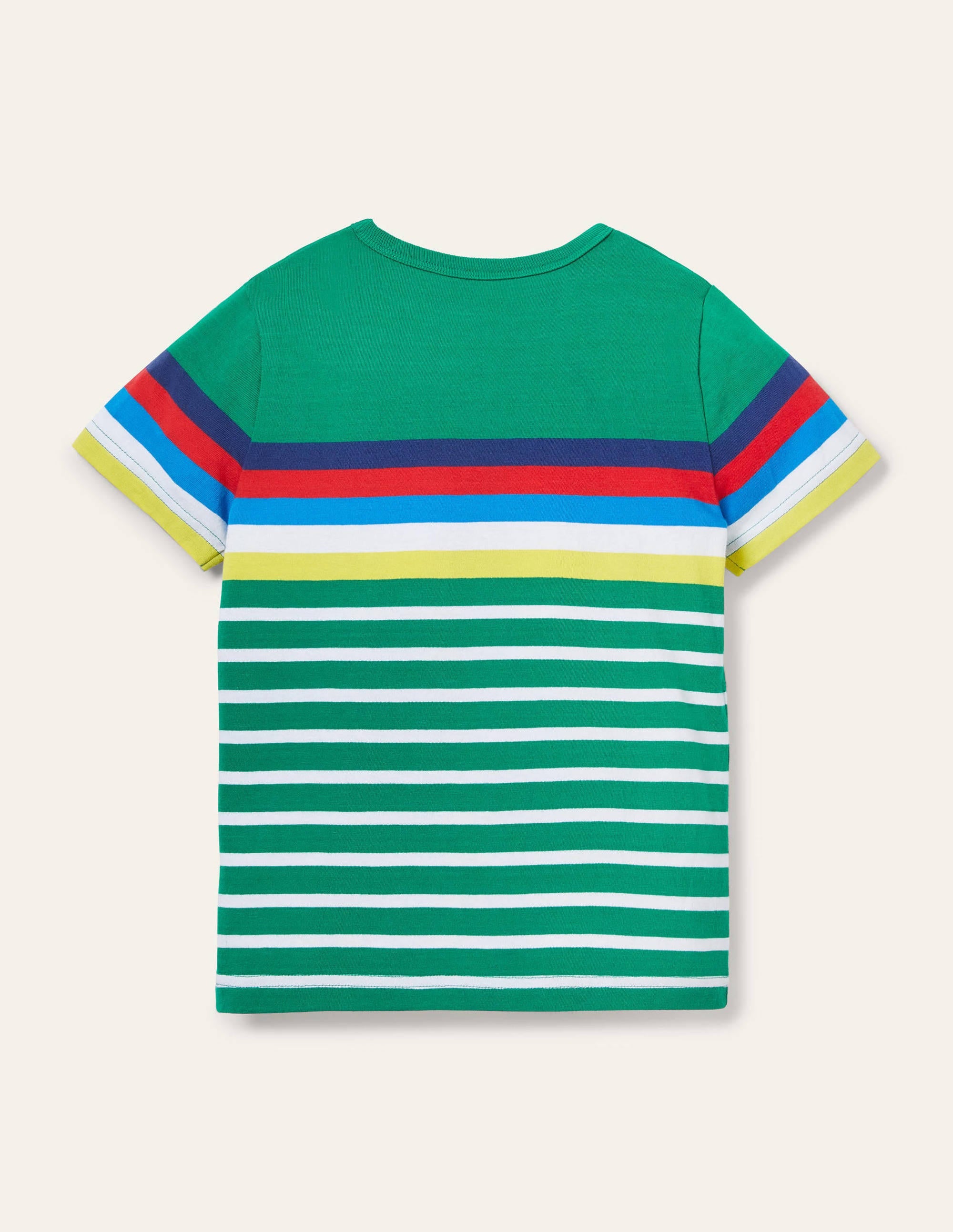 Rainbow Breton T-shirt-Highland Green Rainbow - Image 2