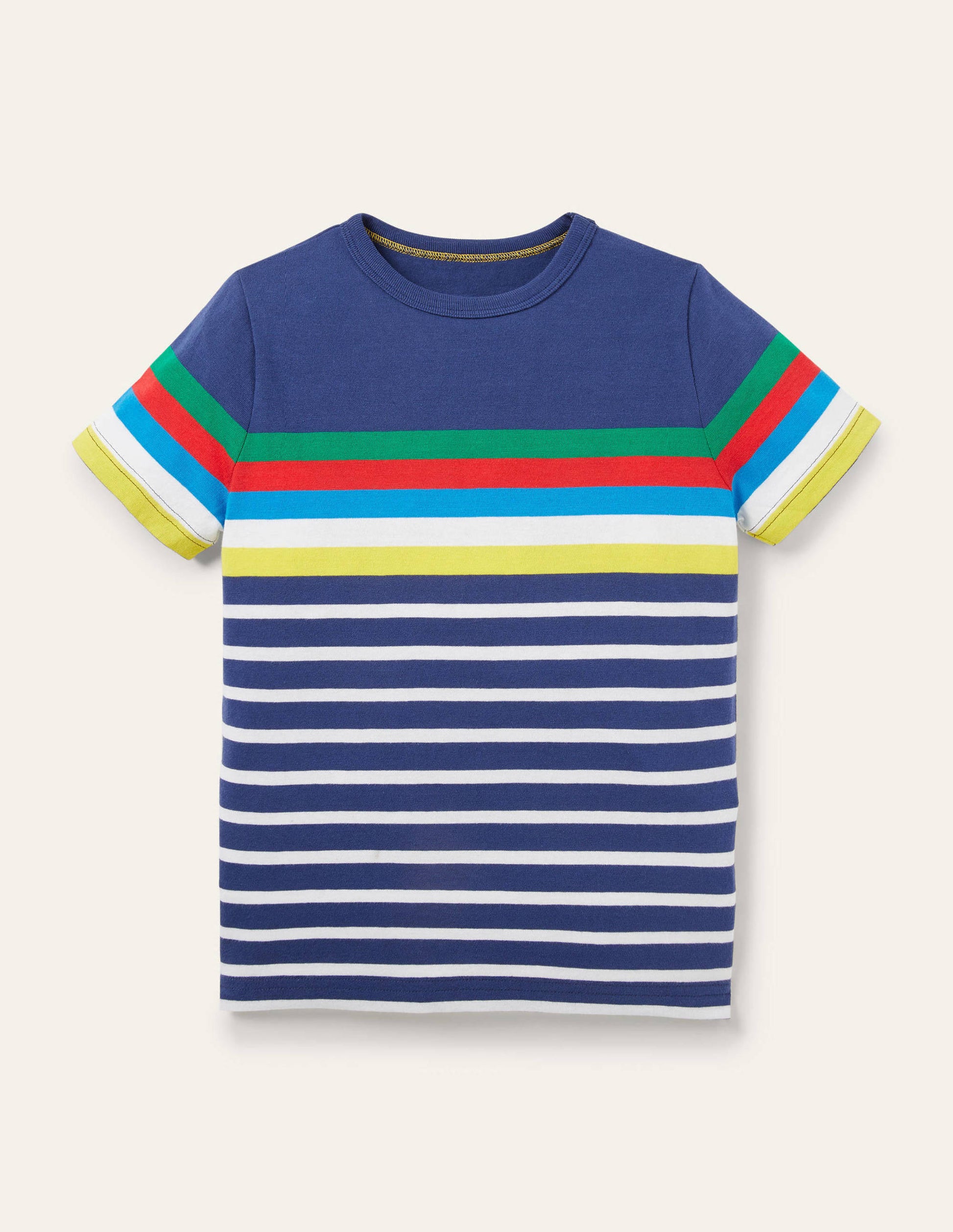 Rainbow Breton T-shirt-Starboard Blue Rainbow-1