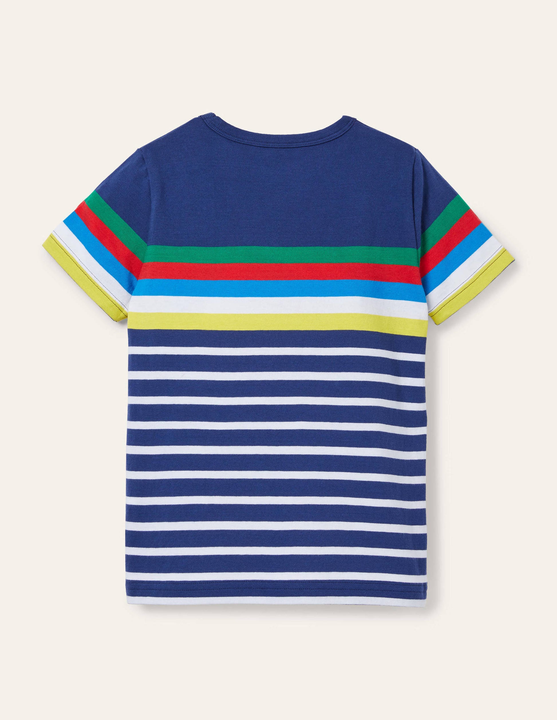 Rainbow Breton T-shirt-Starboard Blue Rainbow-2