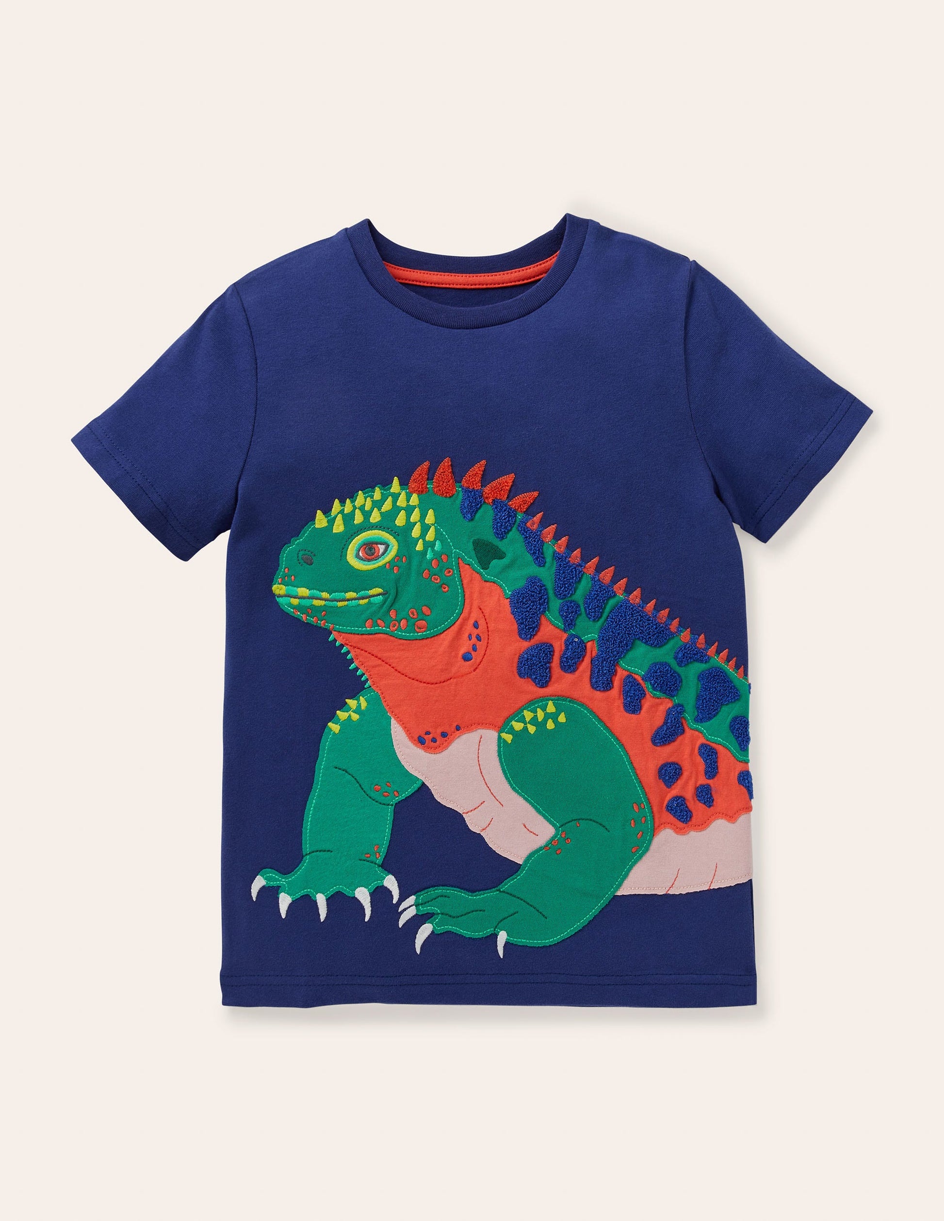 Exotic Animal Appliqué T-shirt-Starboard Blue Iguana-1