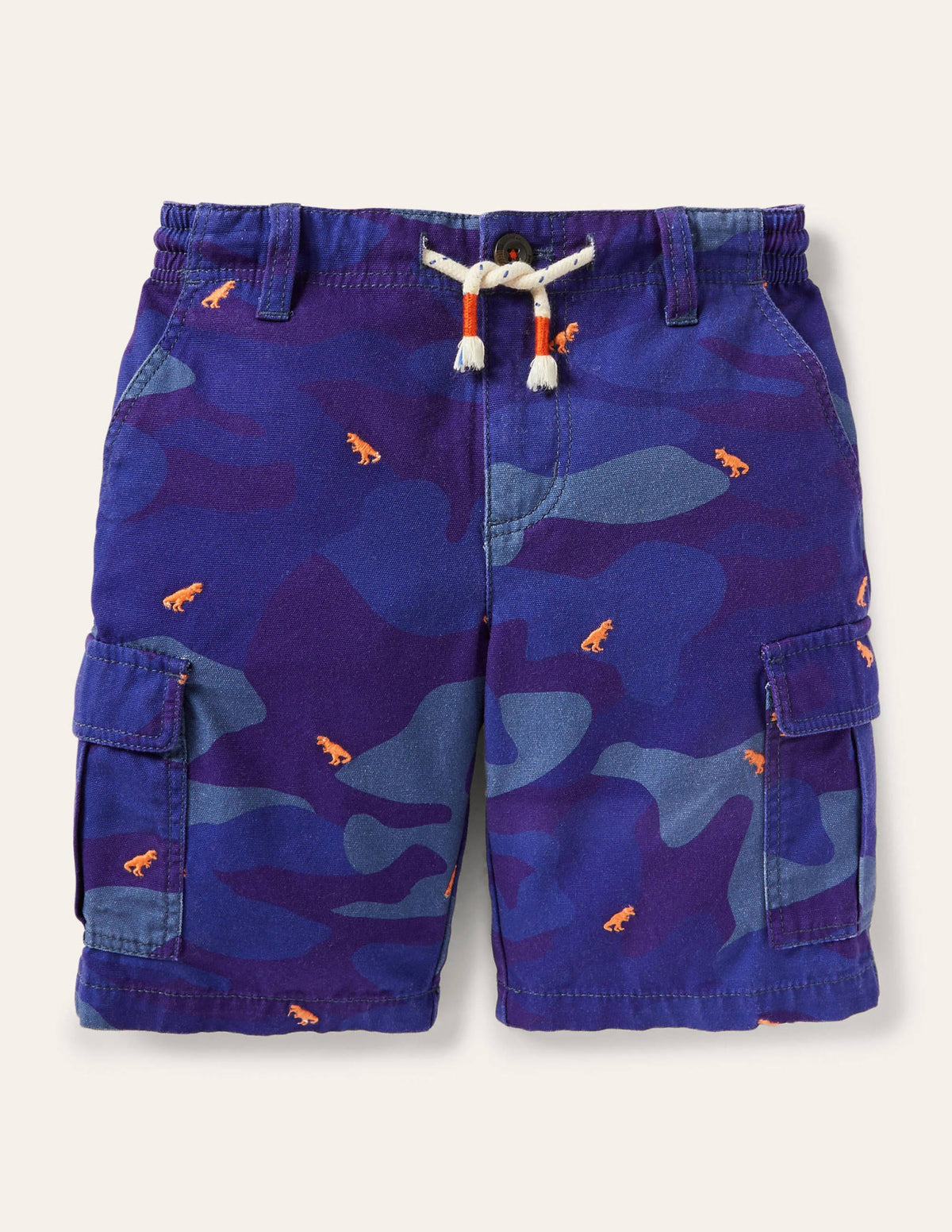 Cargo Shorts-Blue Camouflage Dinosaurs-1