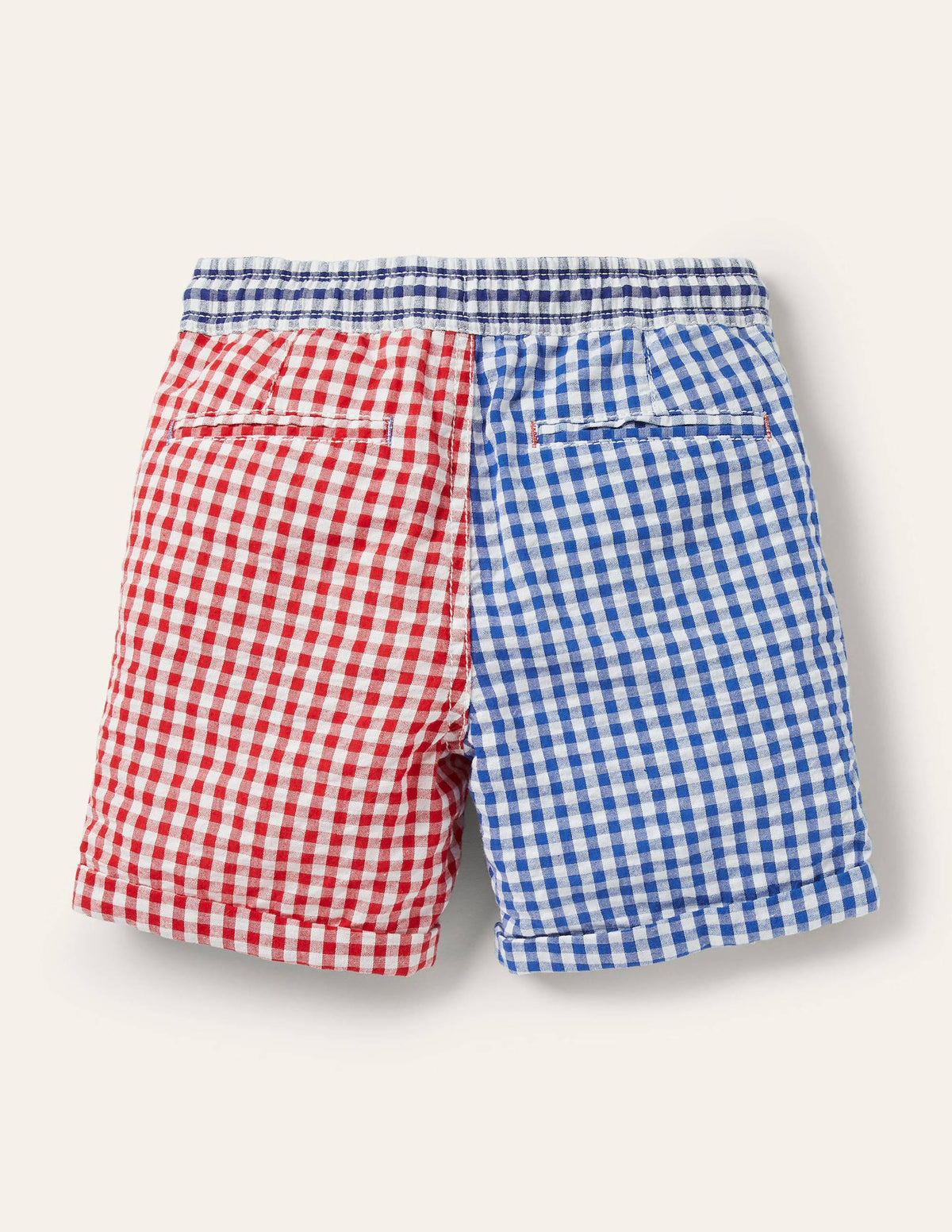 Smart Roll-up Shorts-Rockabilly Red/Celeste Blue - Image 2