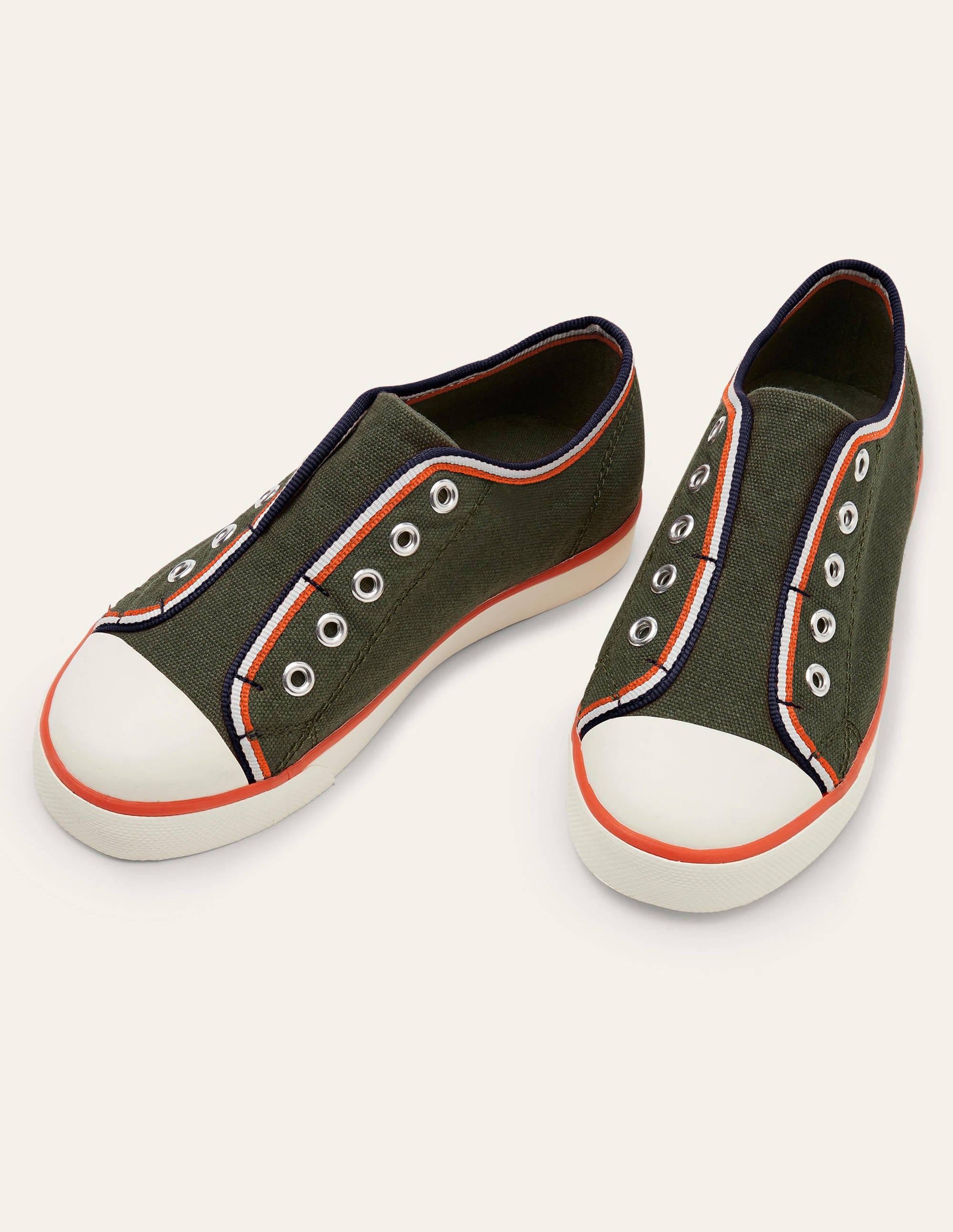 Laceless Canvas Pull-ons-Khaki - Image 1