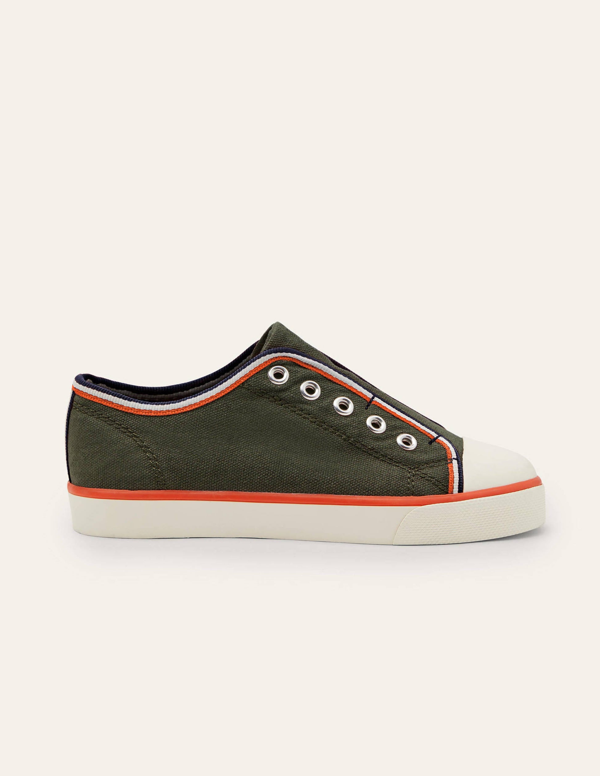 Laceless Canvas Pull-ons-Khaki-2