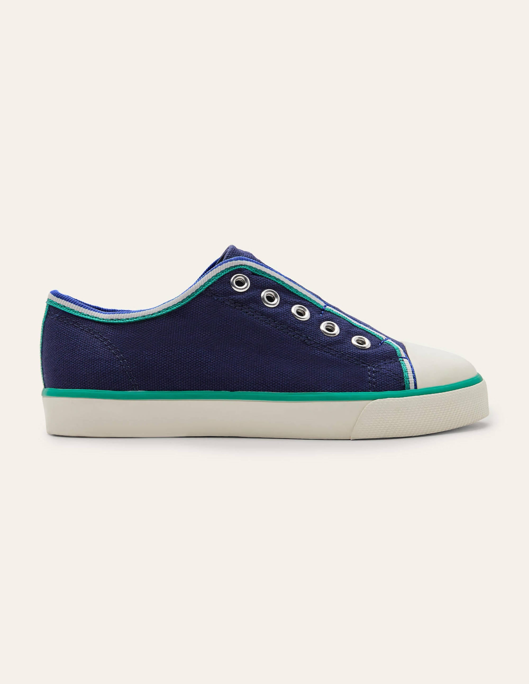 Laceless Canvas Pull-ons-College Navy - Image 2