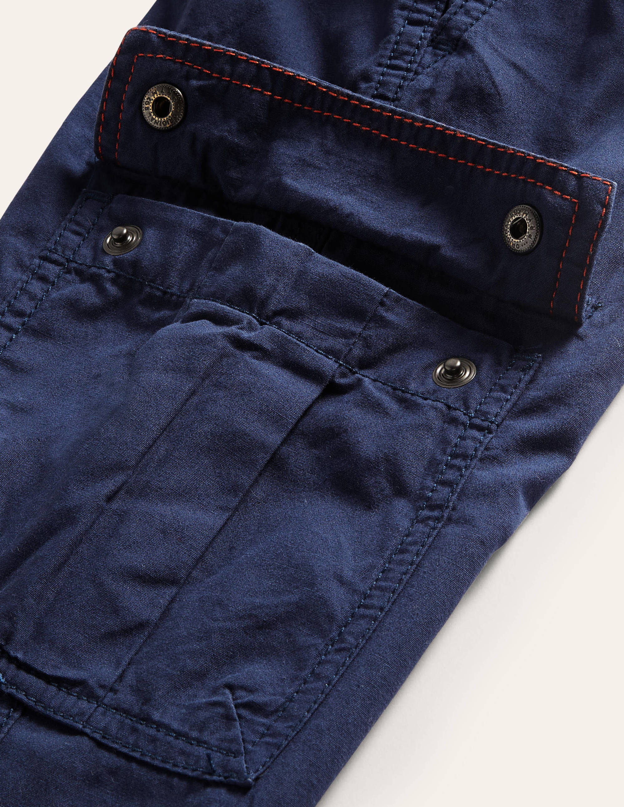 Lined Utility Cargo Trousers-College Navy - Image 3