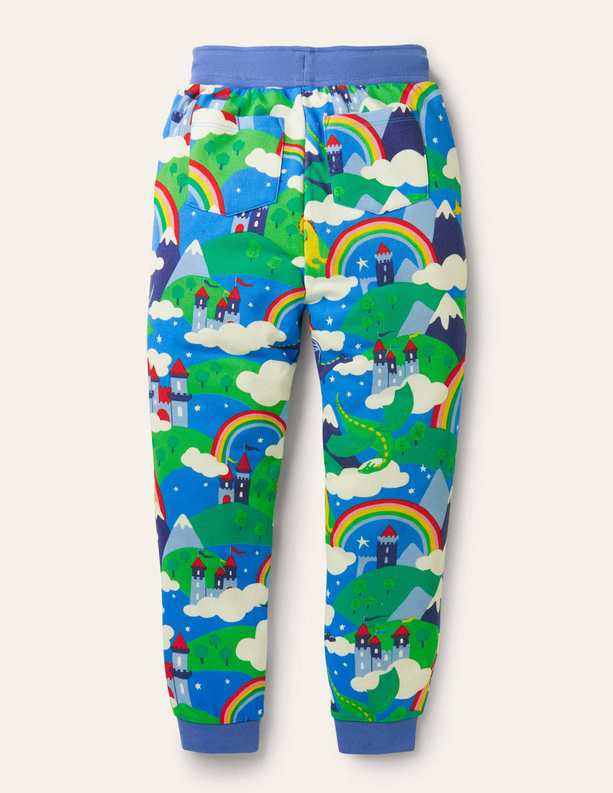 Printed Joggers-Blue Rainbow Dragon Sky-2