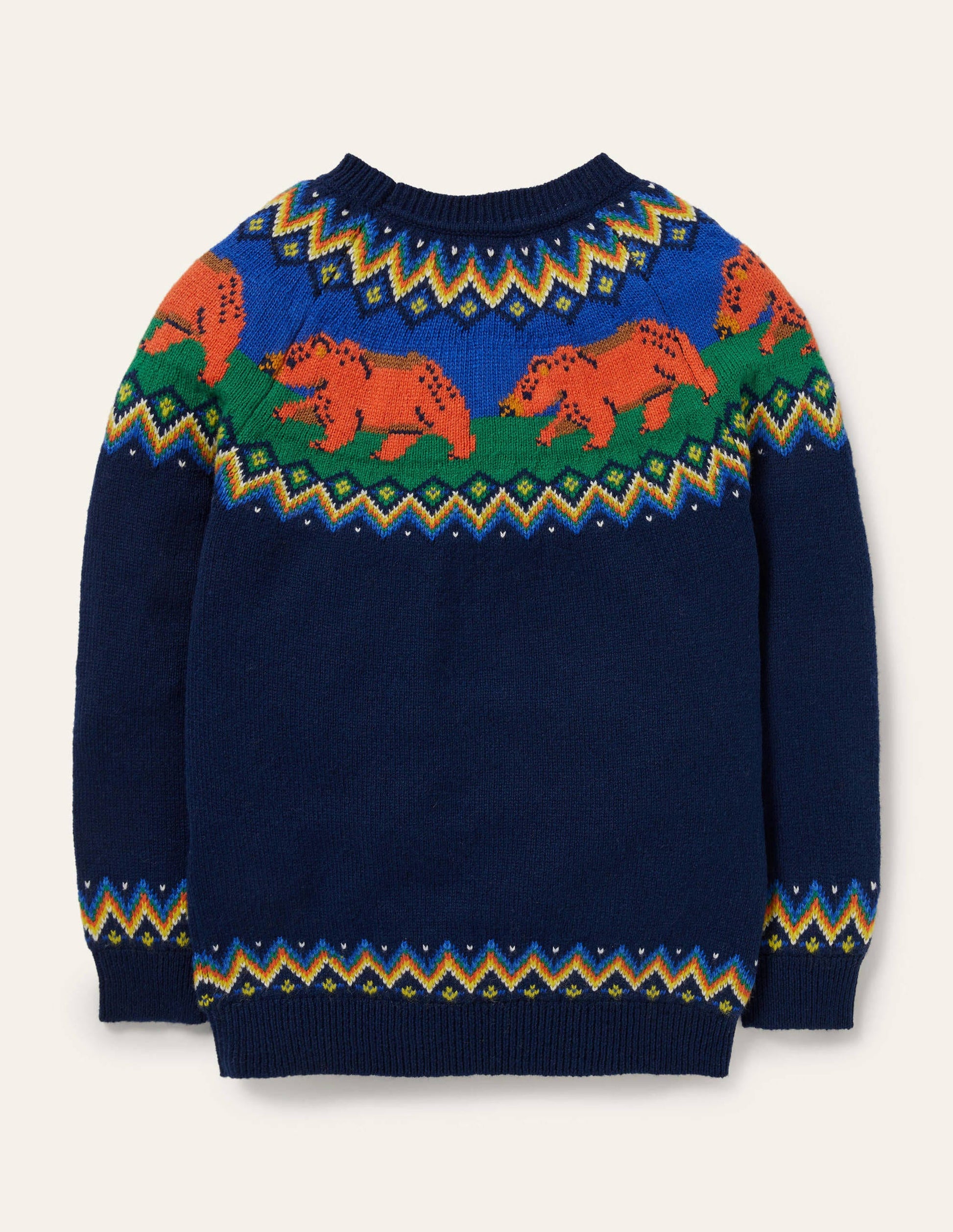 Fair Isle Crew Jumper-College Navy Bears-2