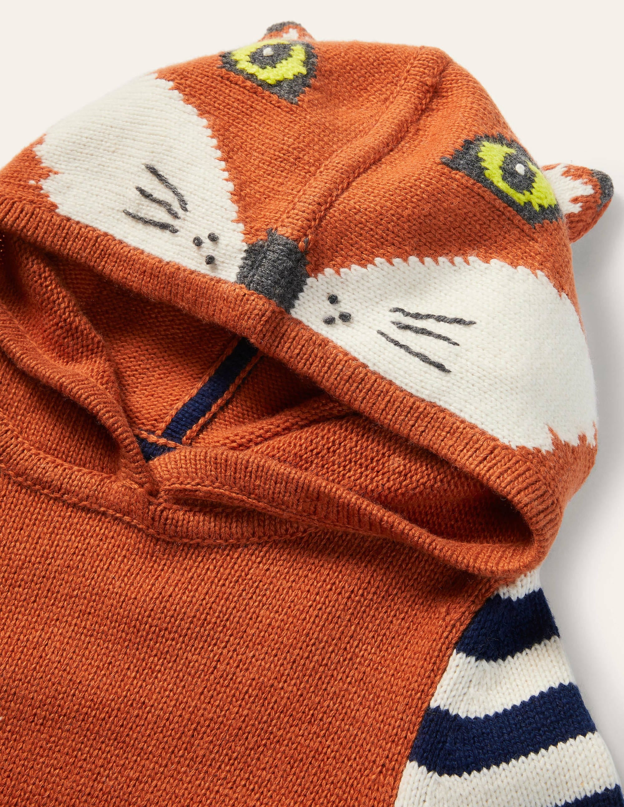 Woodland Knitted Hoodie-Rust Brown Marl Fox - Image 3