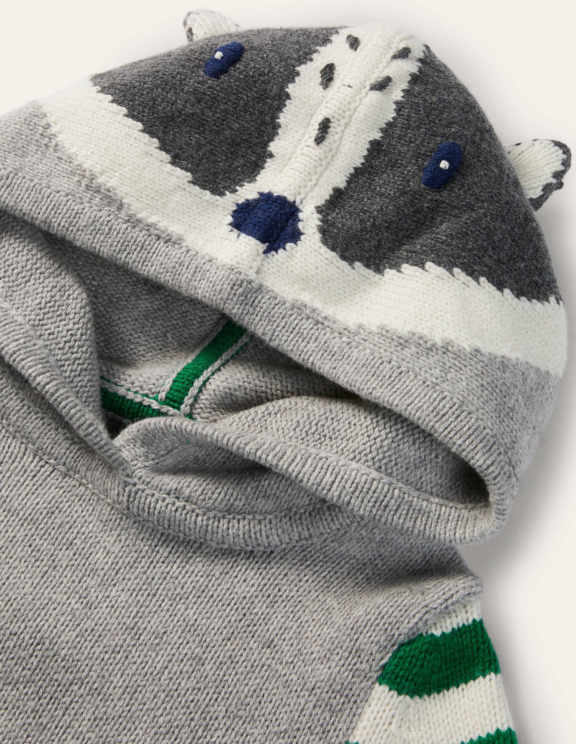 Woodland Knitted Hoodie-Grey Marl Badger-3