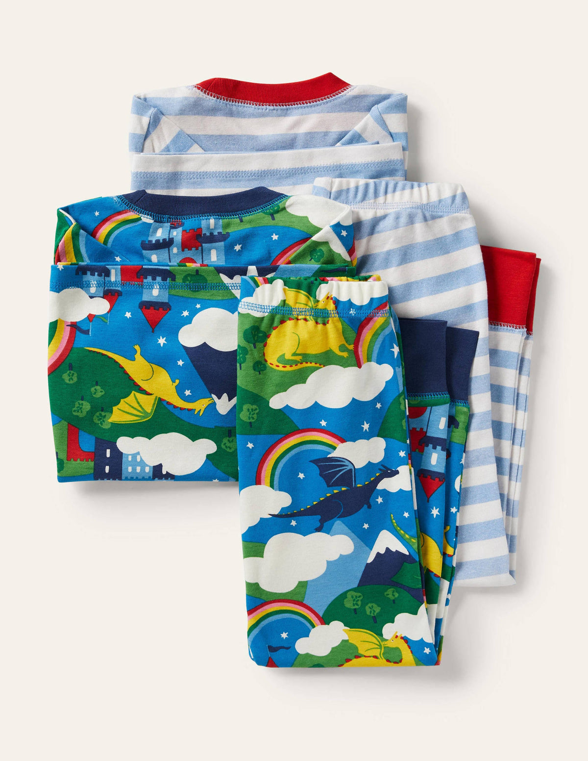 Twin Pack Snug Pyjamas-Blue Rainbow Dragon - Image 2