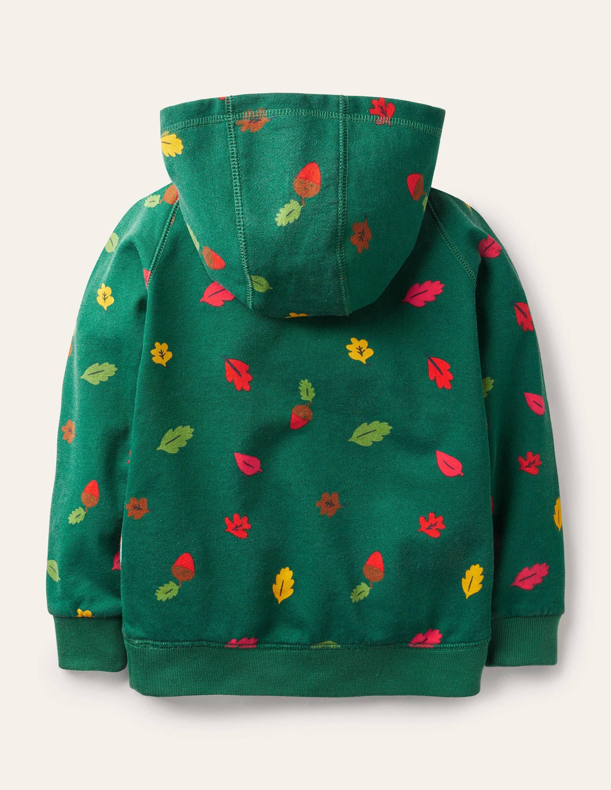 Patchwork Appliqué Hoodie-Forest Green Hedgehog-2