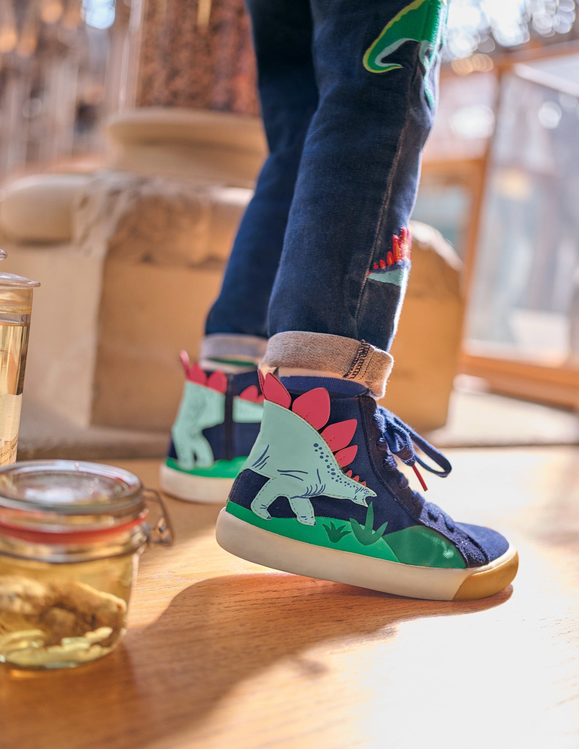 Dinosaur Pull-on Denim Jeans-Mid Vintage Dinos-4