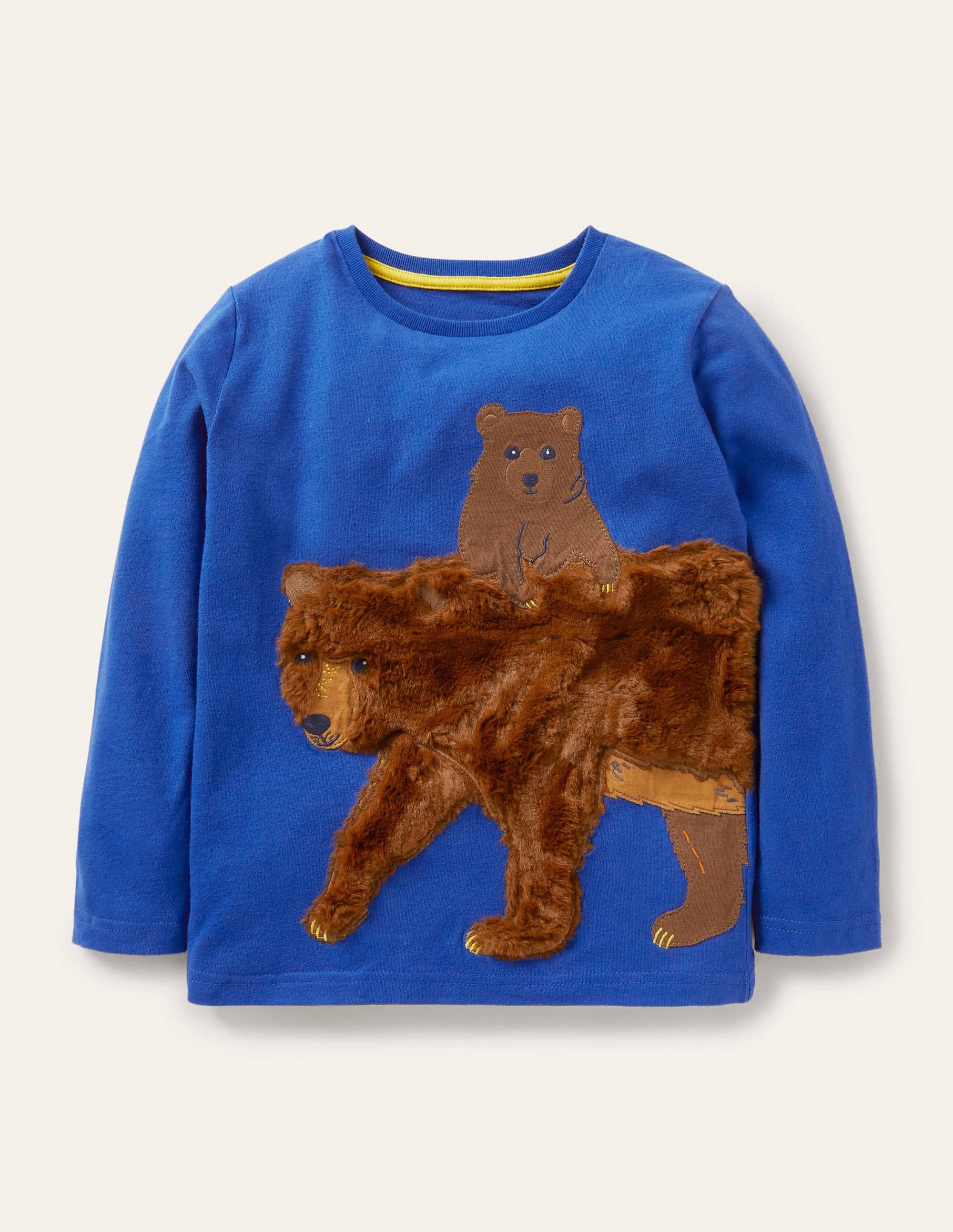 Forest Appliqué T-shirt-Brilliant Blue Bear - Image 1