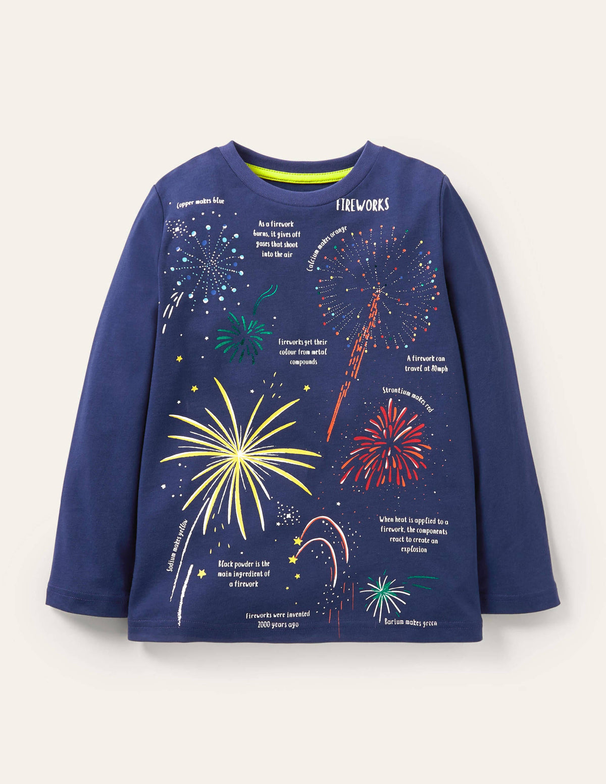 Glowing Magical T-shirt-College Navy Fireworks-1