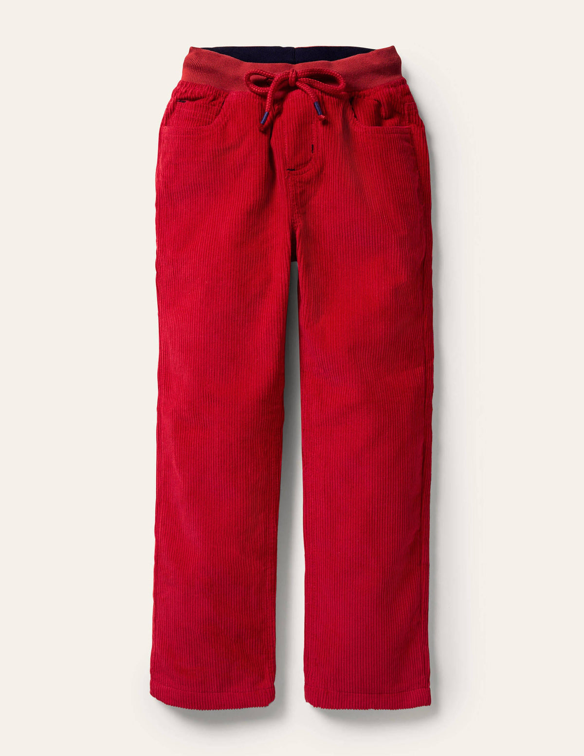 Cosy Lined Cord Trousers-Rockabilly Red - Image 1