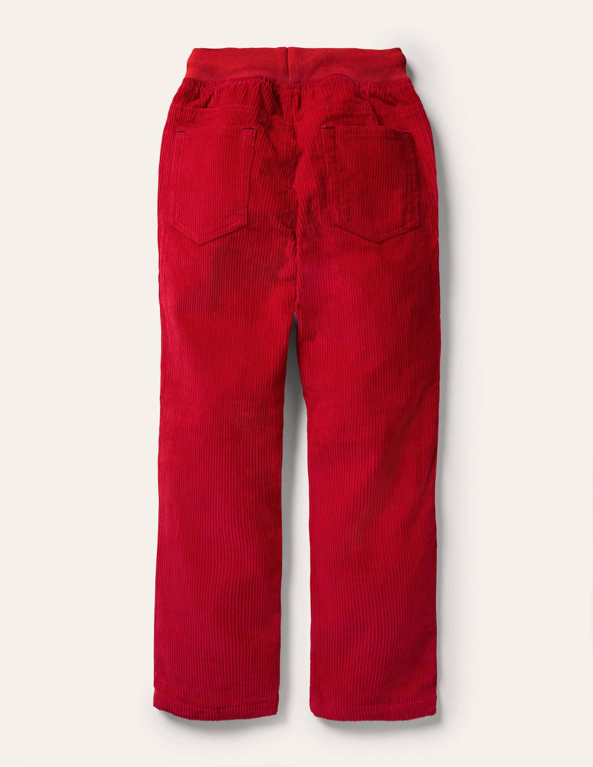 Cosy Lined Cord Trousers-Rockabilly Red - Image 2