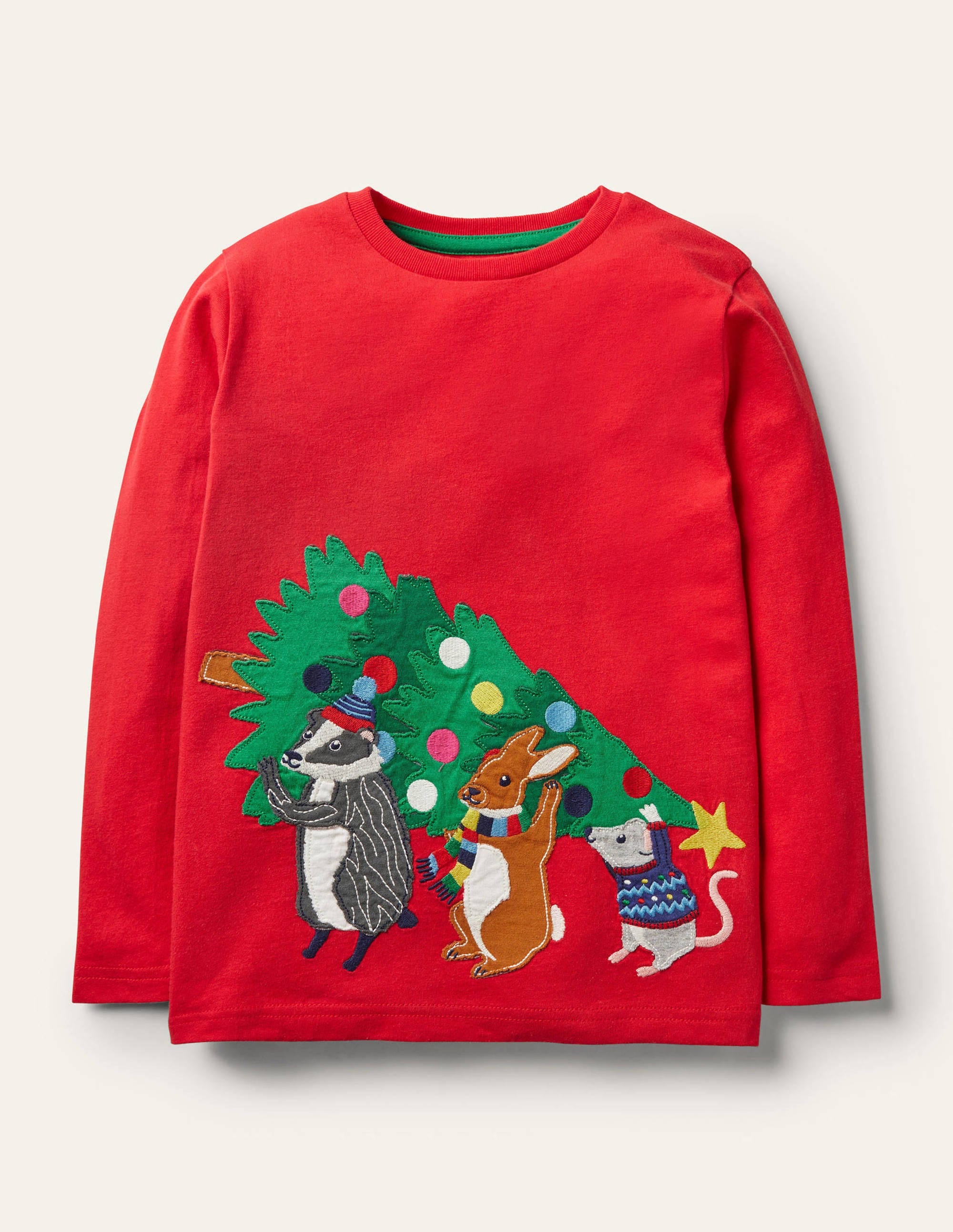 Festive Animal T-shirt-Rockabilly Red - Image 1