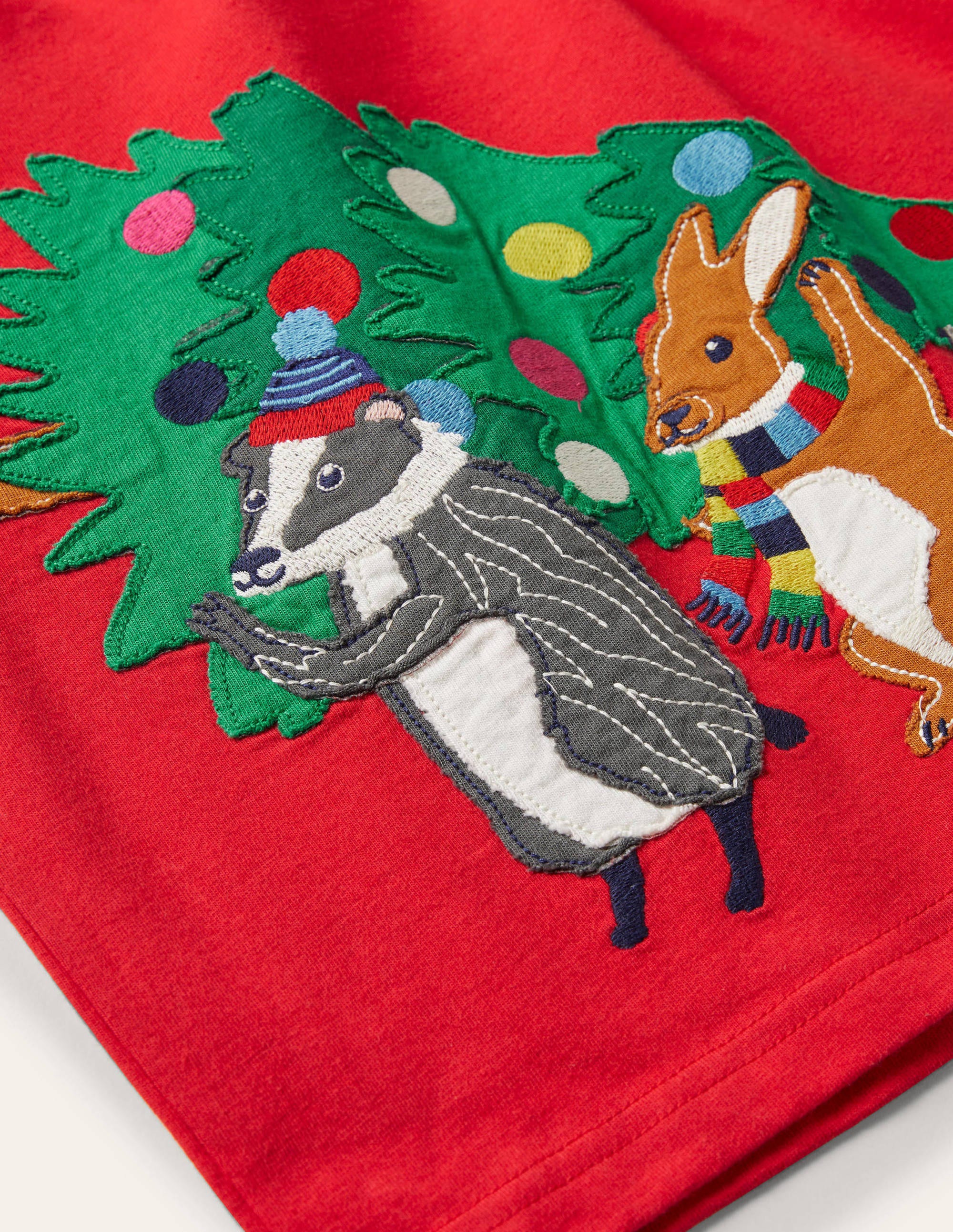 Festive Animal T-shirt-Rockabilly Red - Image 3
