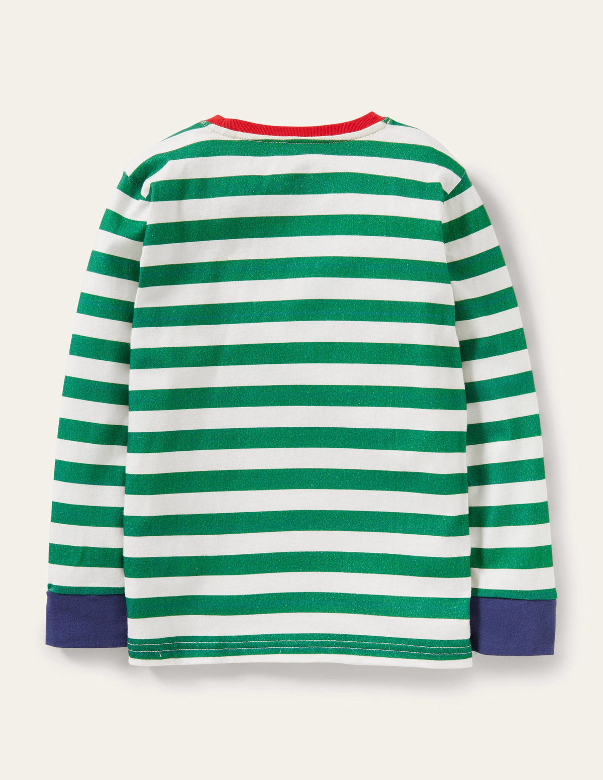 Fun Christmas T-shirt-Ivory/Forest Green Santa Zip-2