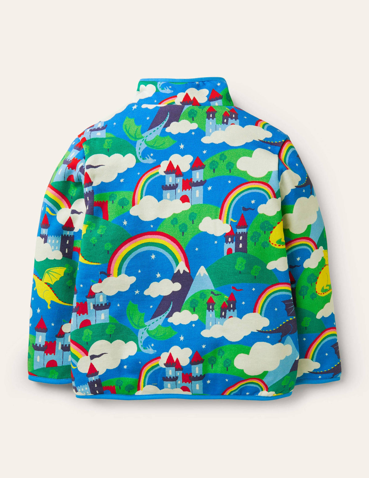 Reversible Henley Sweatshirt-Starboard Blue/Magical Castle - Image 2