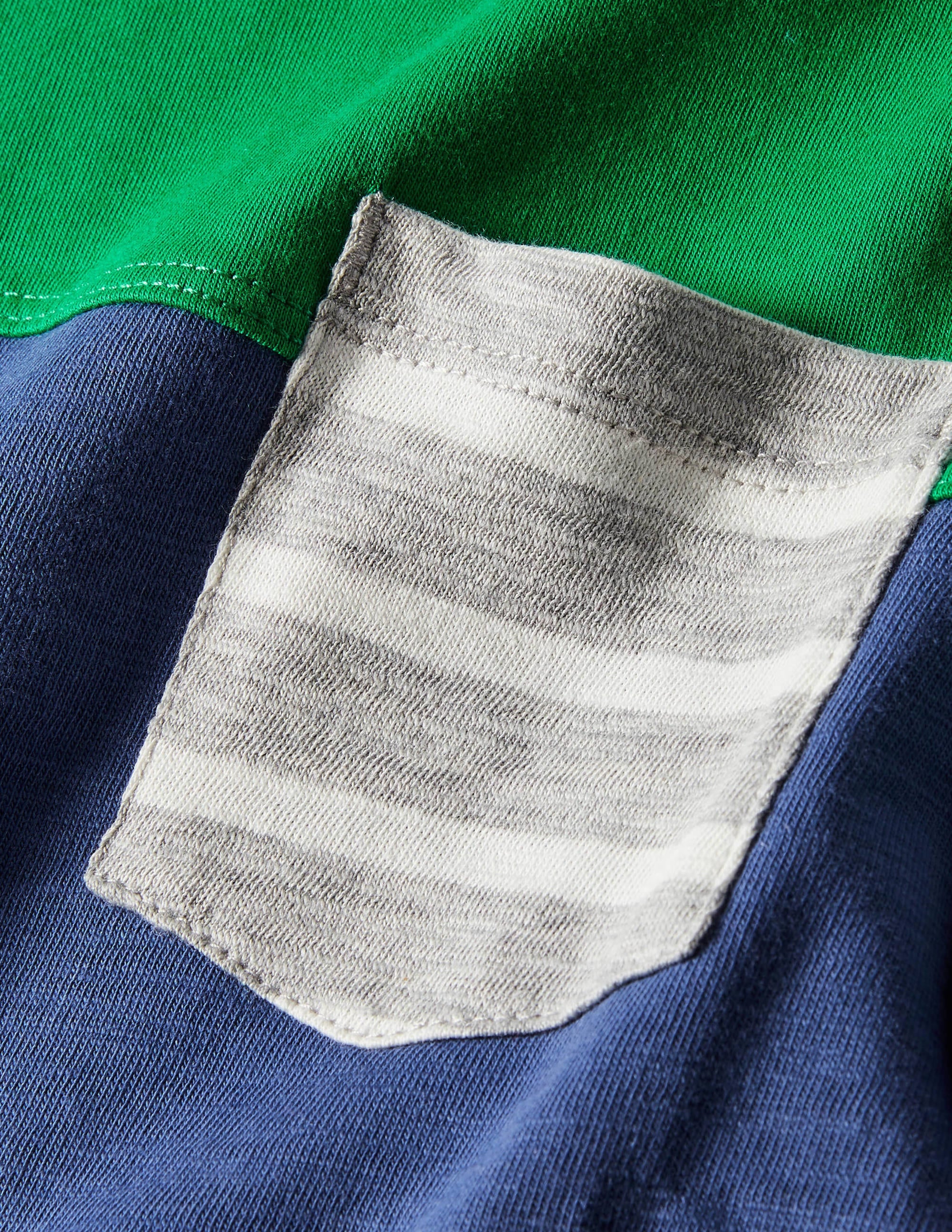 Colourblock Layered T-shirt-Highland Green/Blue - Image 3