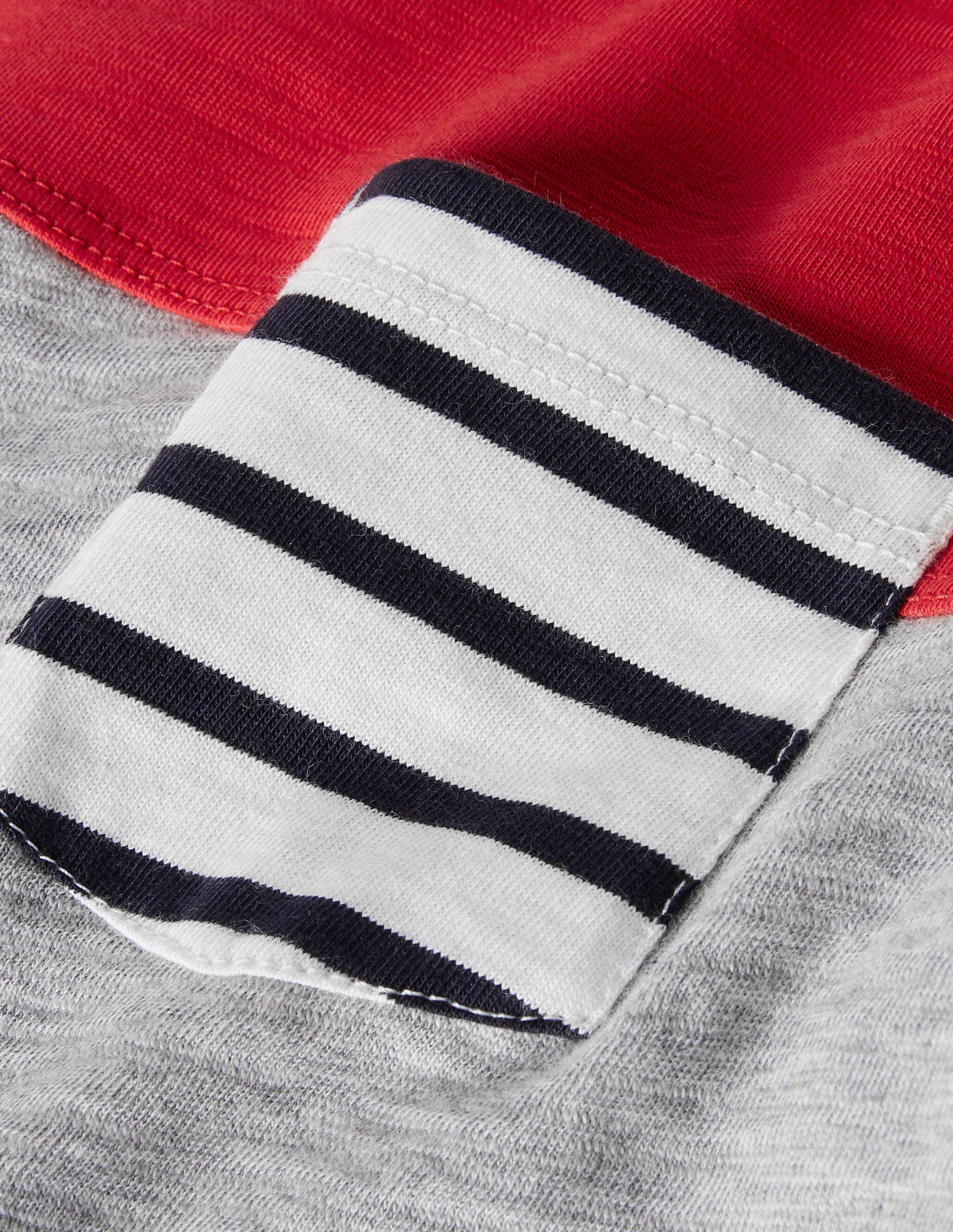Colourblock Layered T-shirt-Rockabilly Red/Grey - Image 3